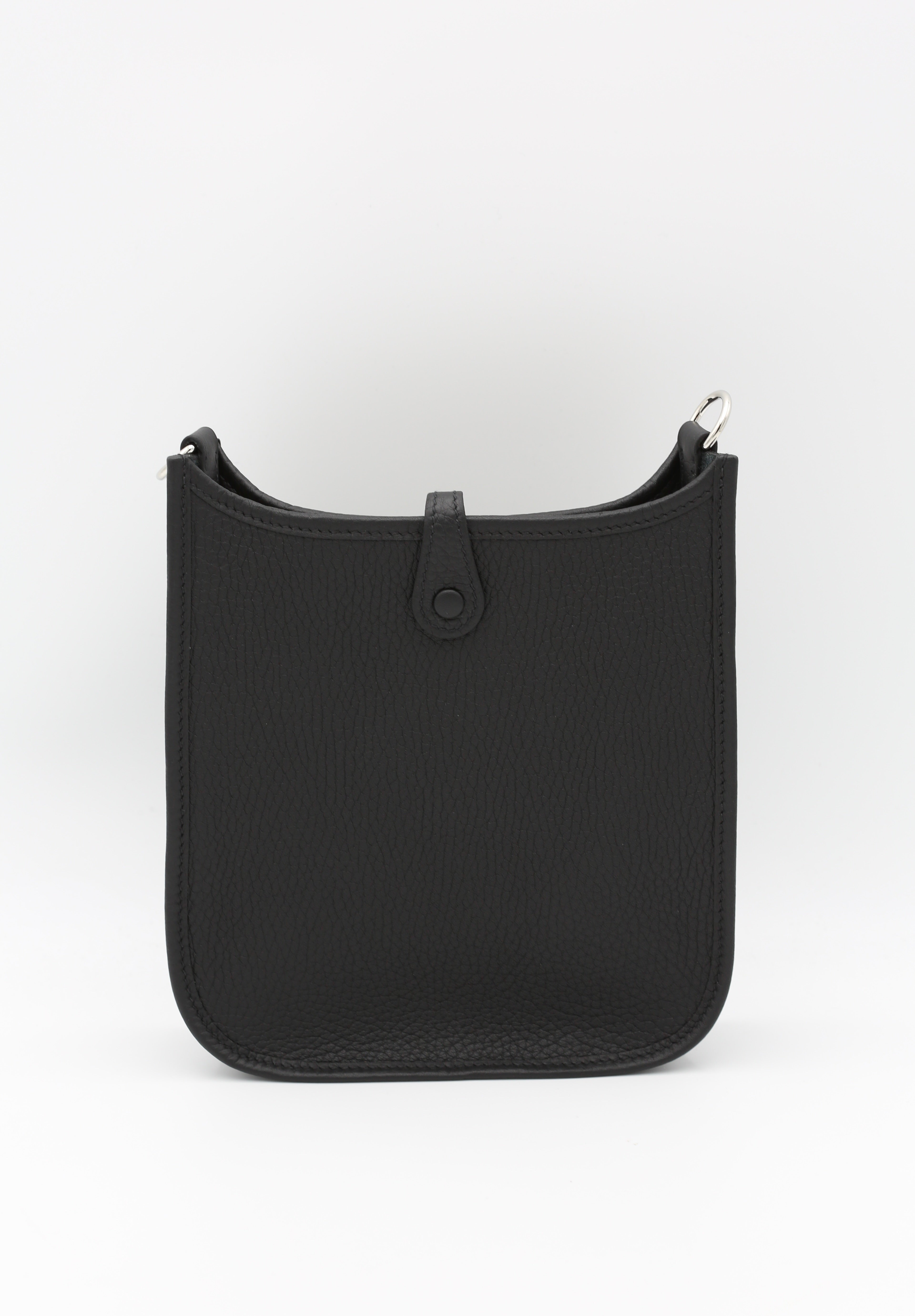 HERMÈS MINI EVELYN NOIR TAURILLON CLEMENCE SILVER HARDWARE G STAMP