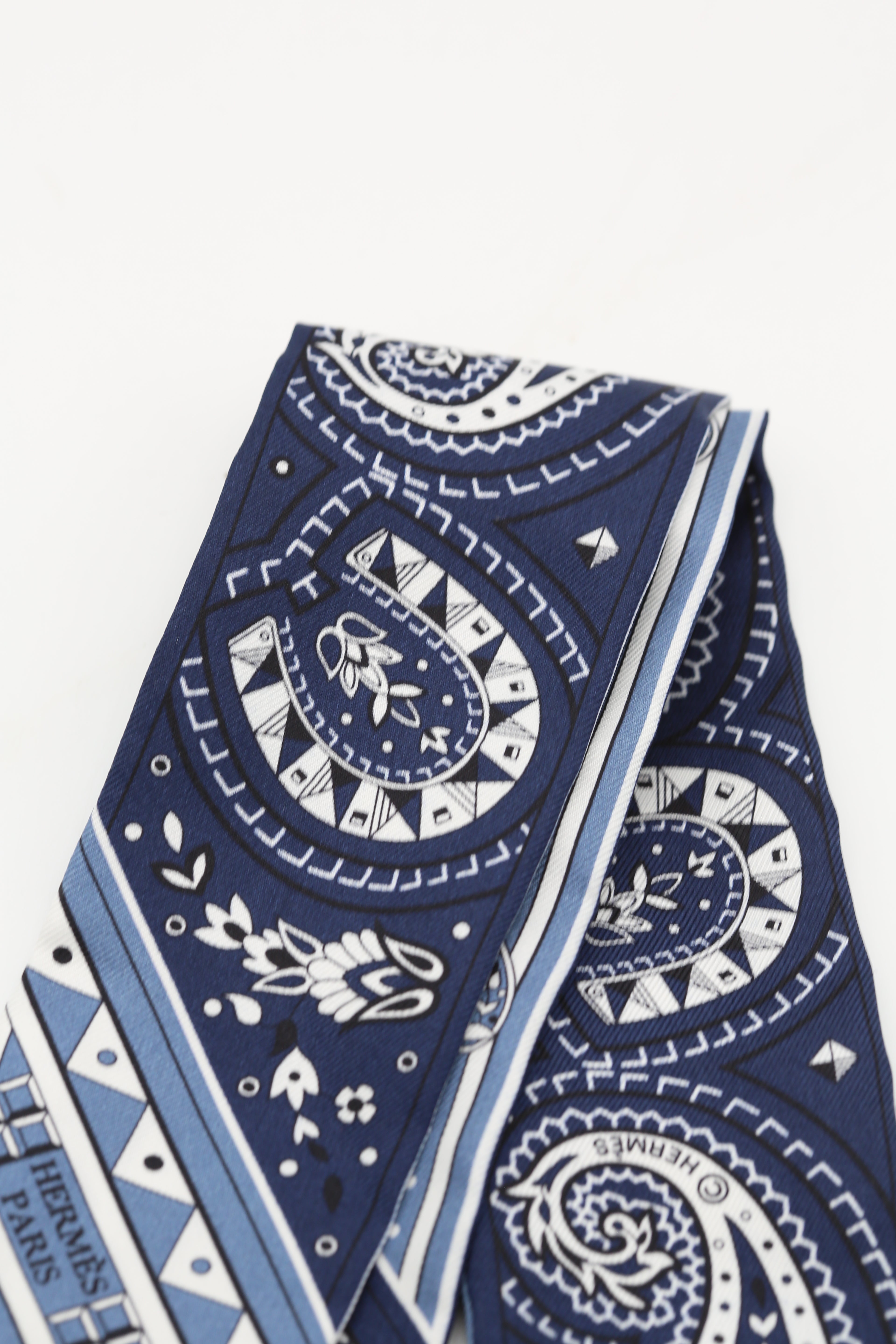 HERMÈS TWILLY CHEVAL DE COEHR BANDA BLEU/NATA/NOIR