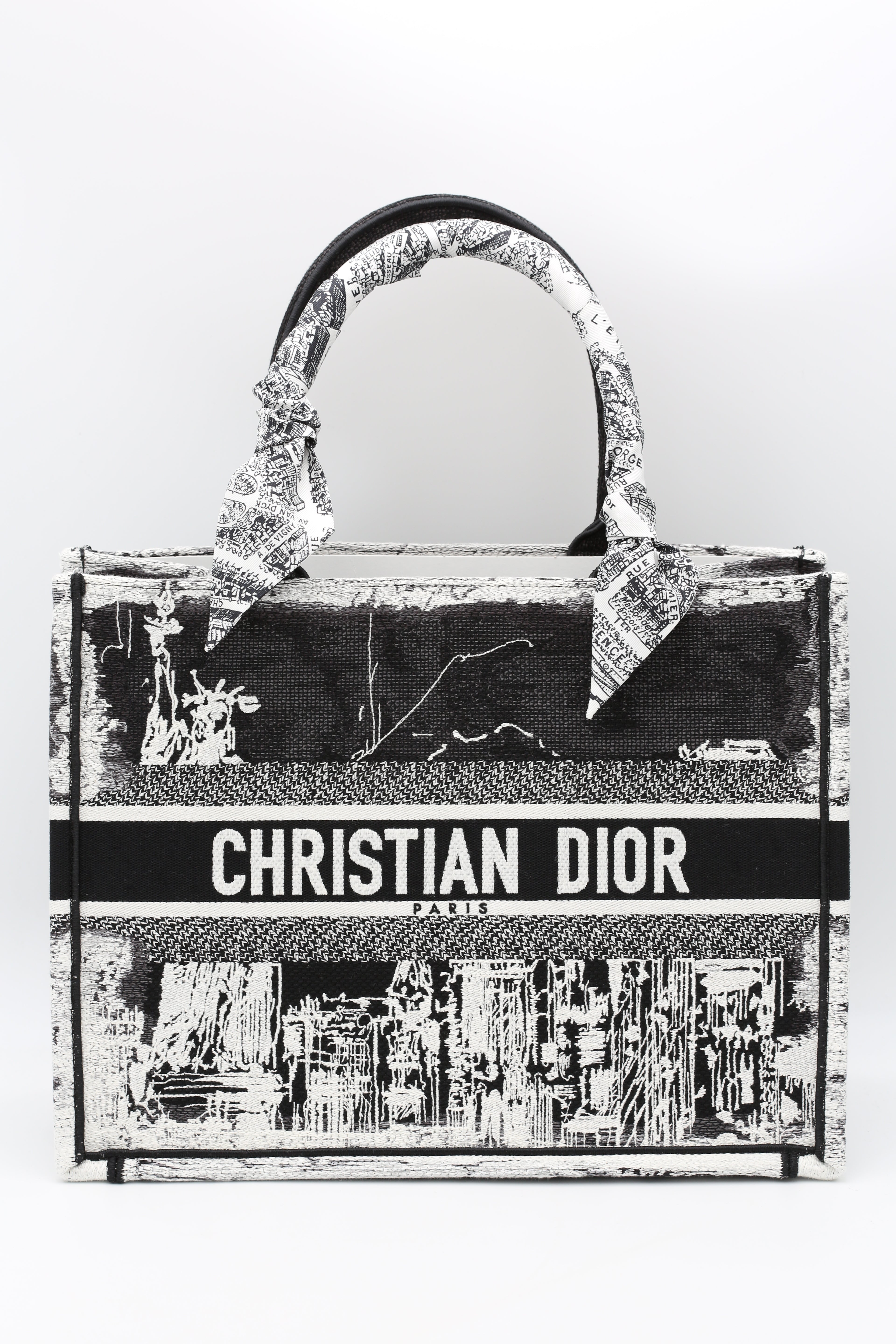 DIOR BOOK TOTE MEDIUM NERO/MULTICOLOR