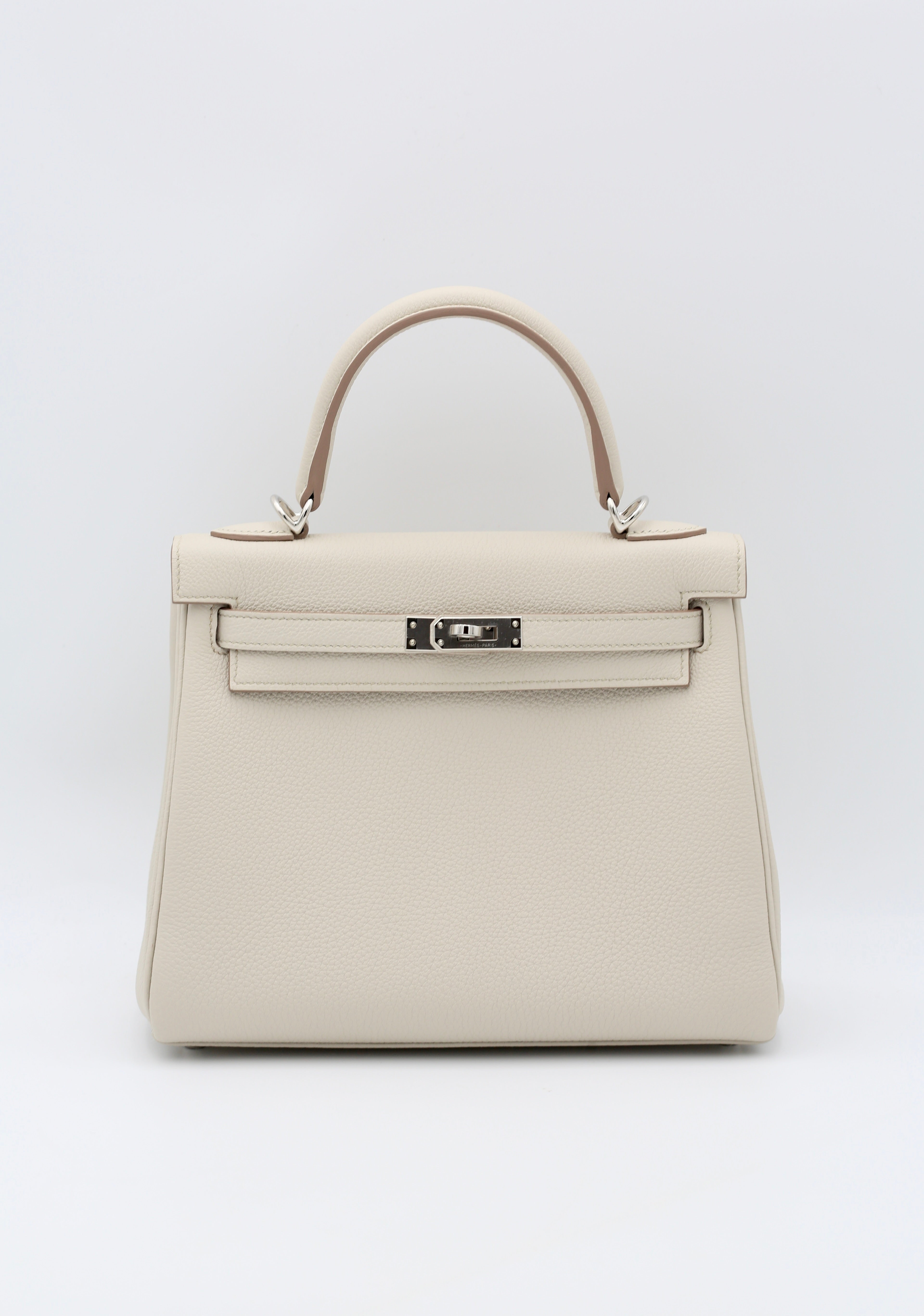 HERMÈS KELLY25 BETON/GRIS TOGO SILVER HARDWARE K STAMP