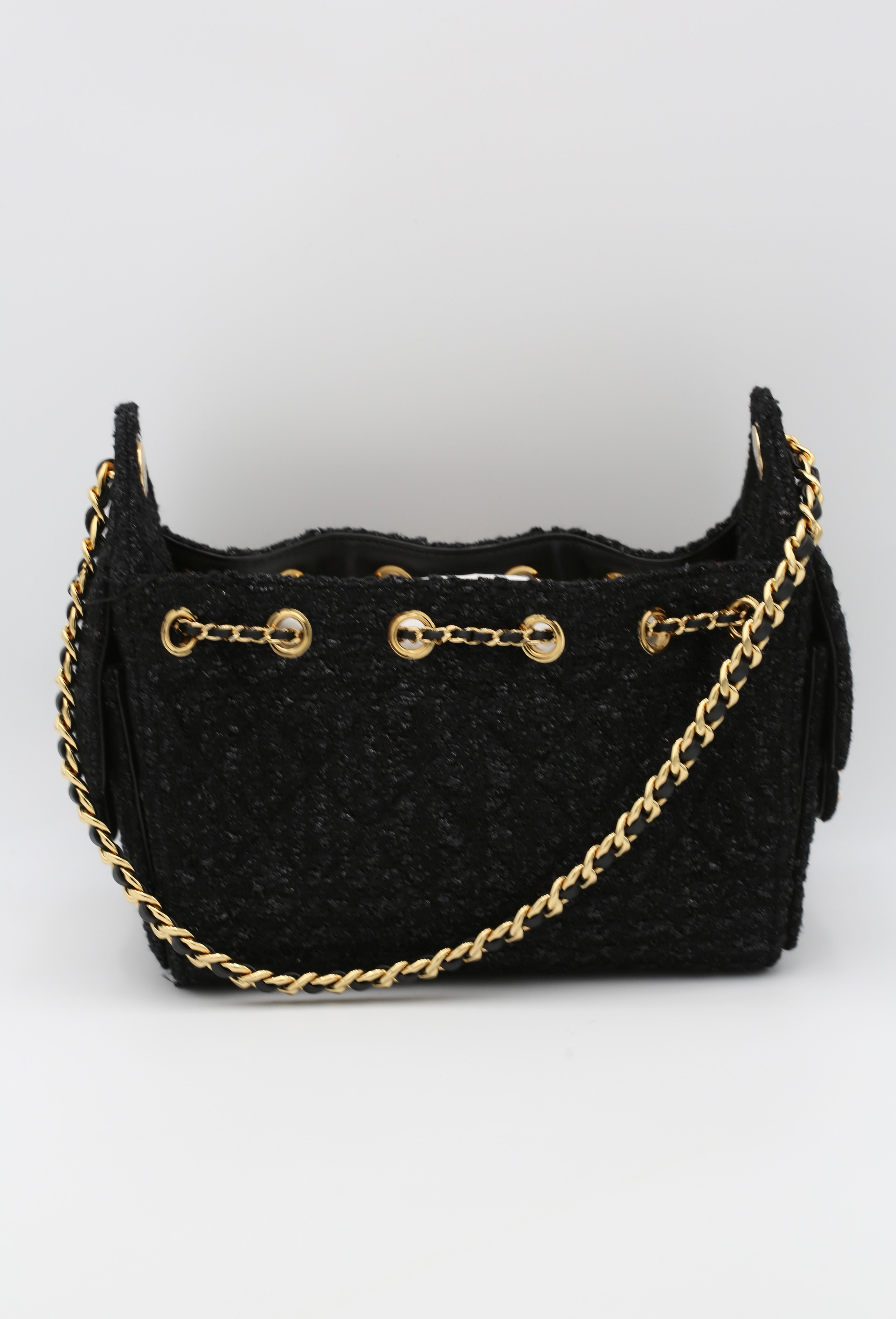 CHANEL 25 MINI HOBO HANDBAG 26A BLACK GOLD