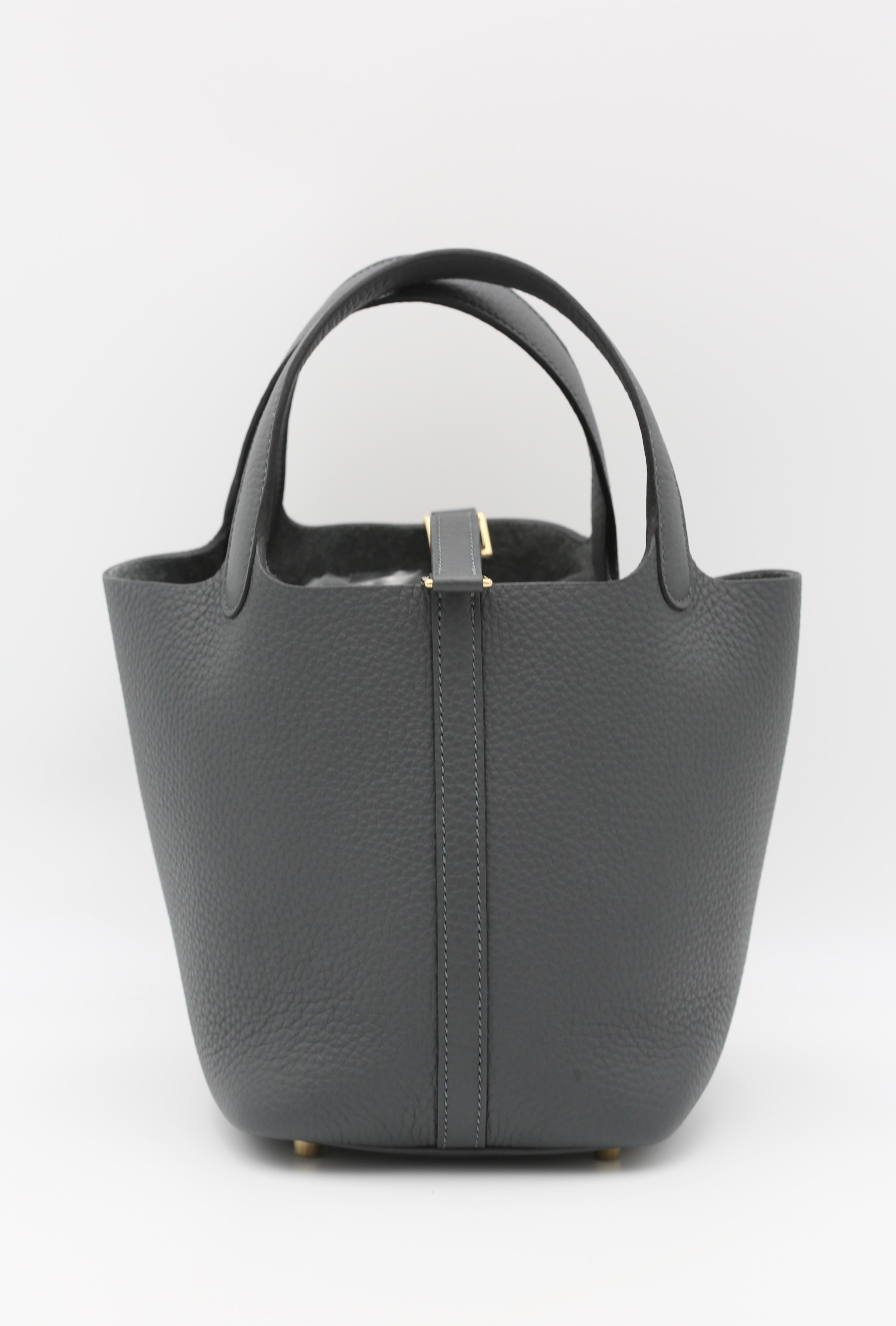 HERMÈS PICOTIN18 GRIS MISTY CLEMENCE GOLD HARDWARE G STAMP