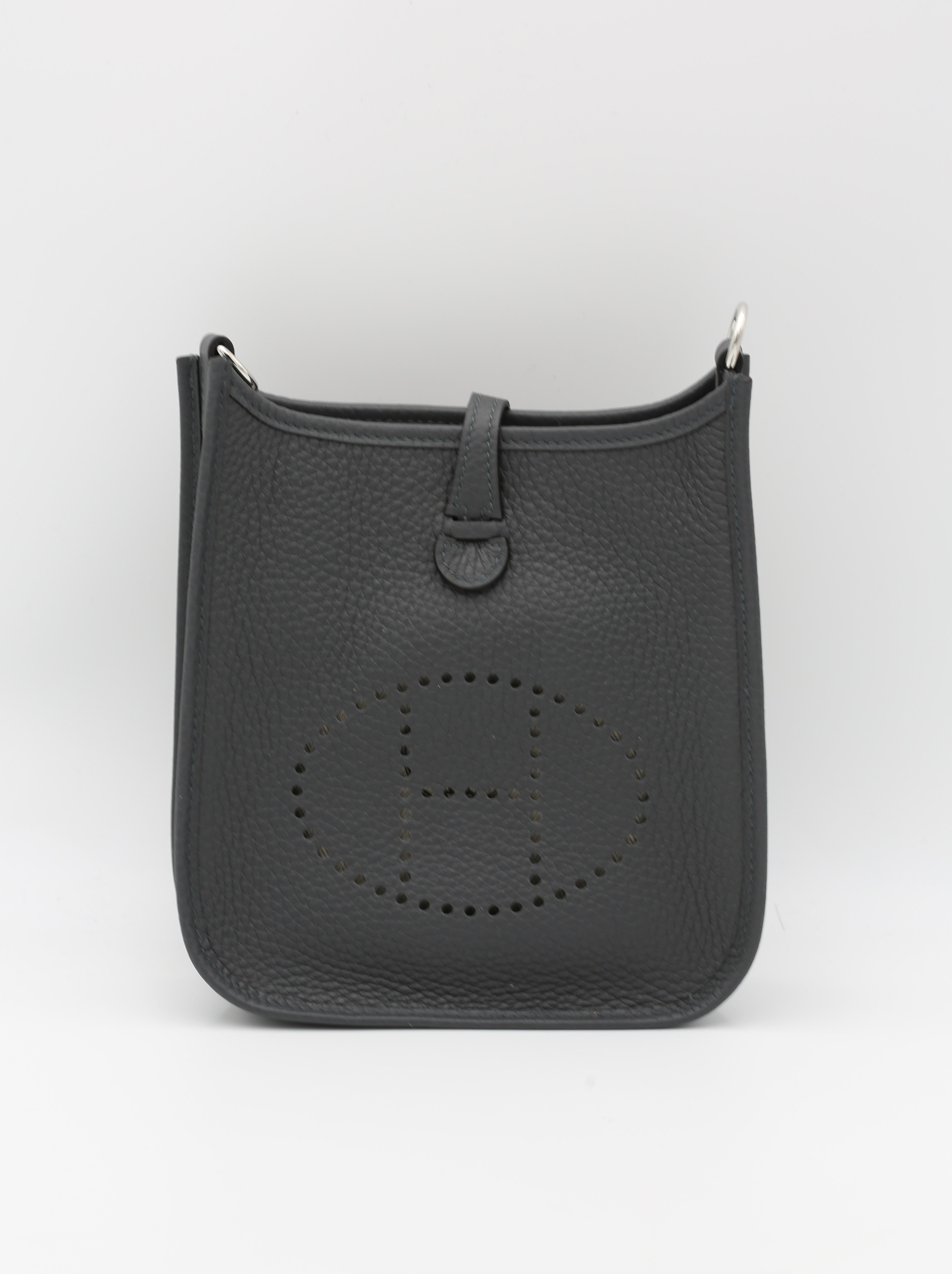 HERMÈS MINI EVELYN GRIS MISTY CLEMENCE ILVER HARDWARE G STAMP