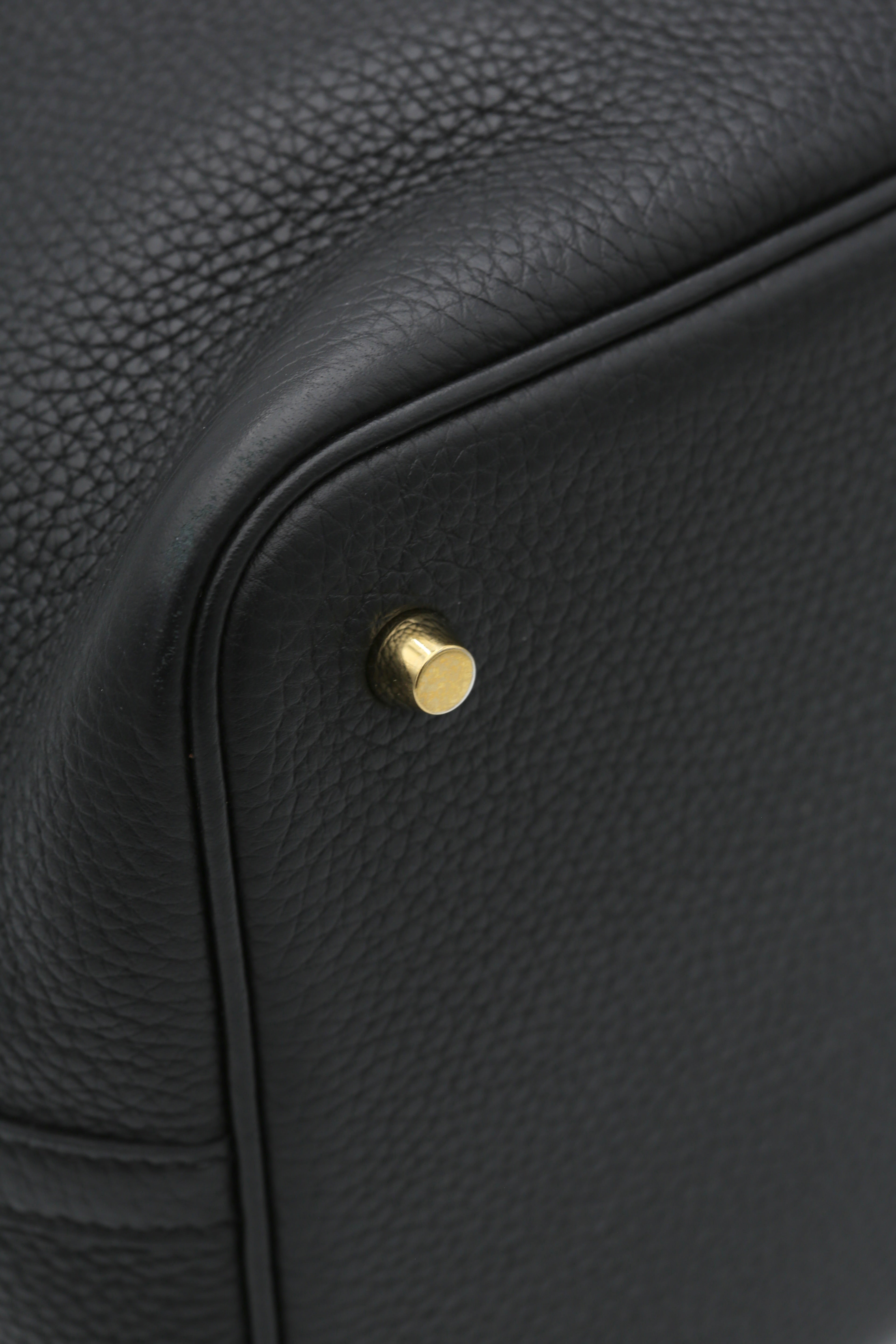 HERMÈS PICOTIN22 NOIR TOUCH GOLD HARDWARE Z STAMP