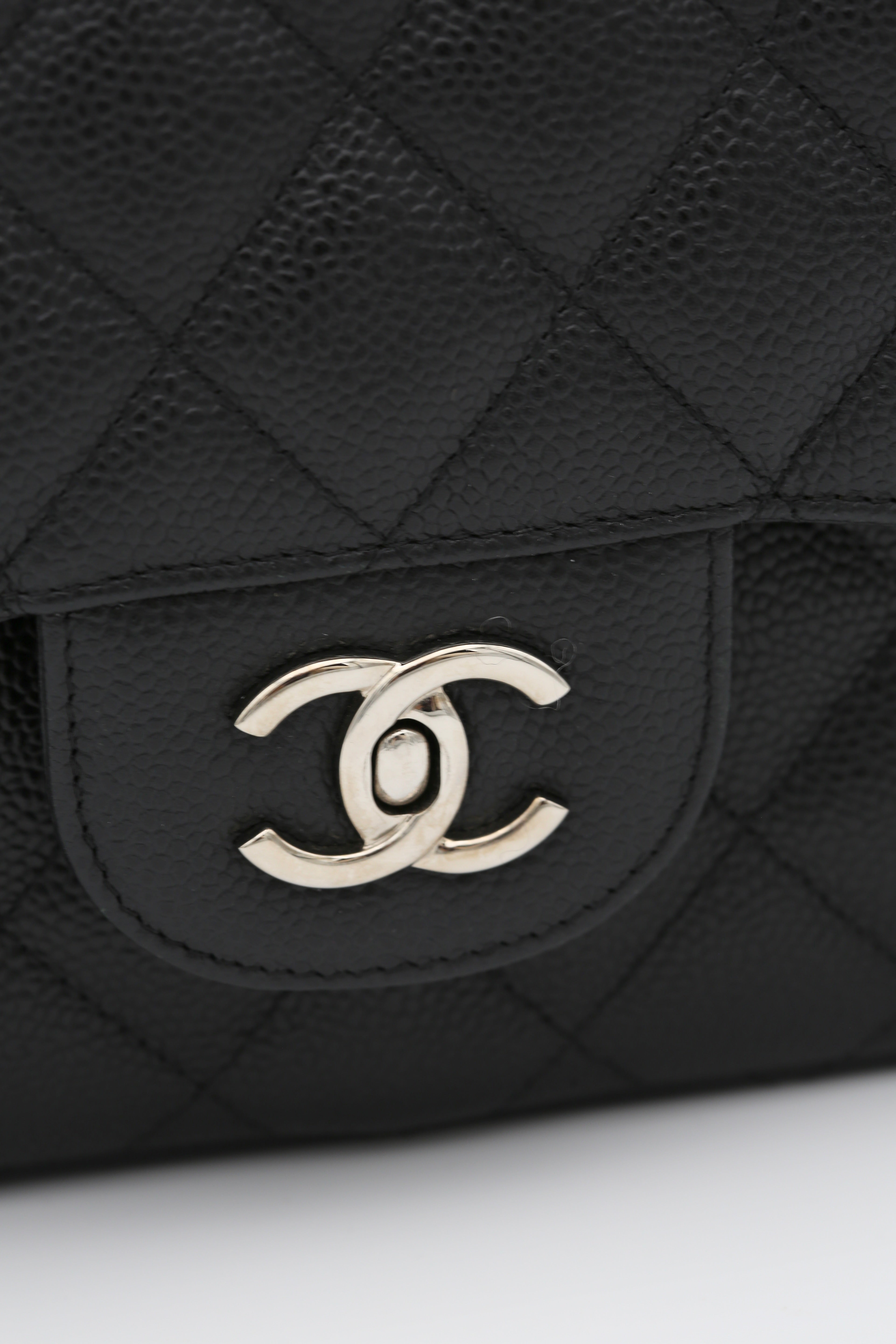 CHANEL CLASSIC DOUBLE FLAP BAG JUMBO BLACK SILVER