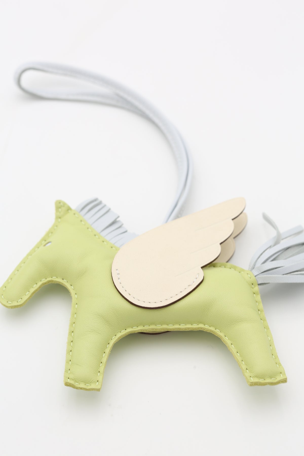 HERMÈS RODEO PEGASE CHARM LARGE VERT/CRAIE/BLEU