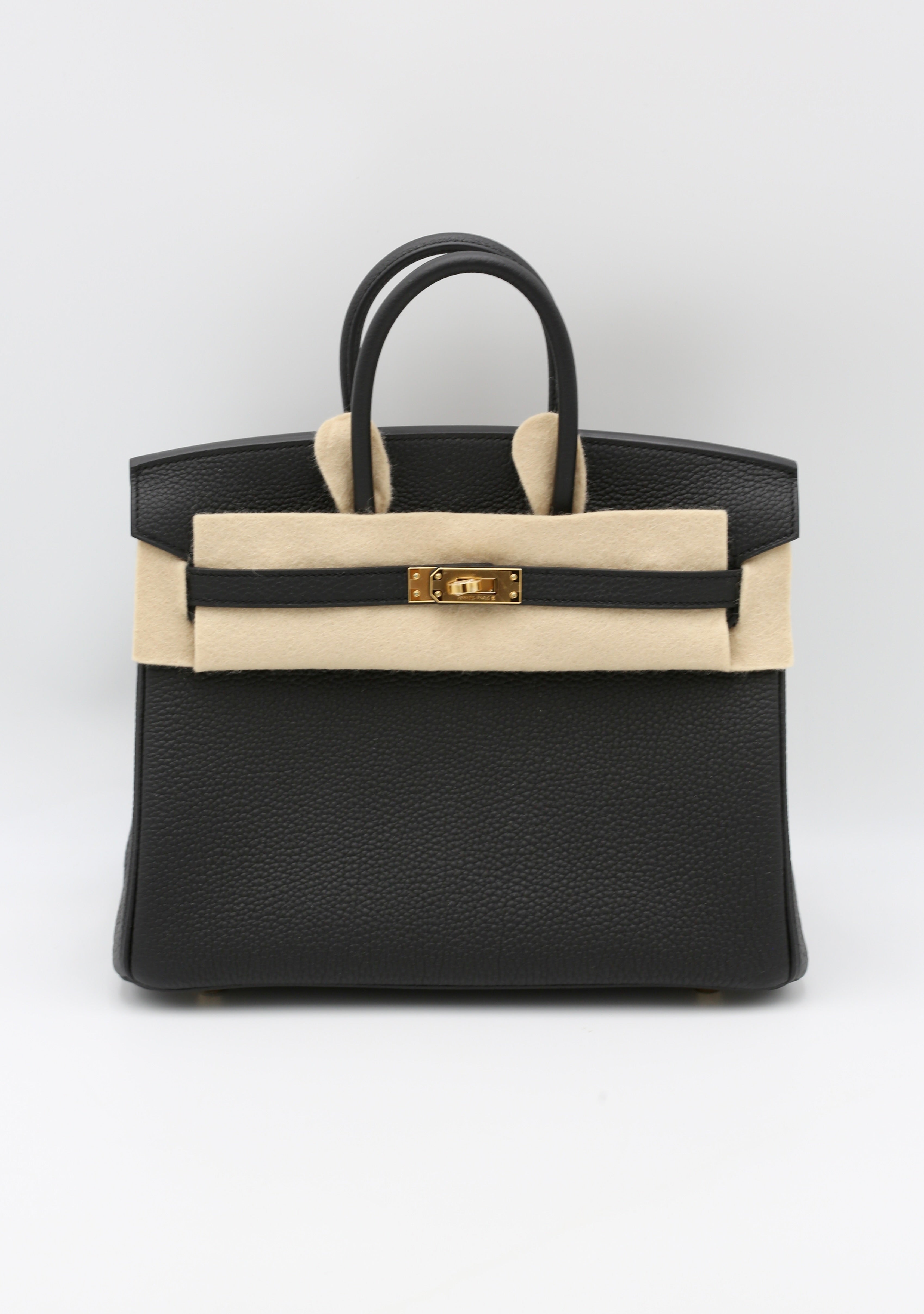 HERMÈS BIRKIN25 NOIR TOGO GOLD HARDWARE G STAMP