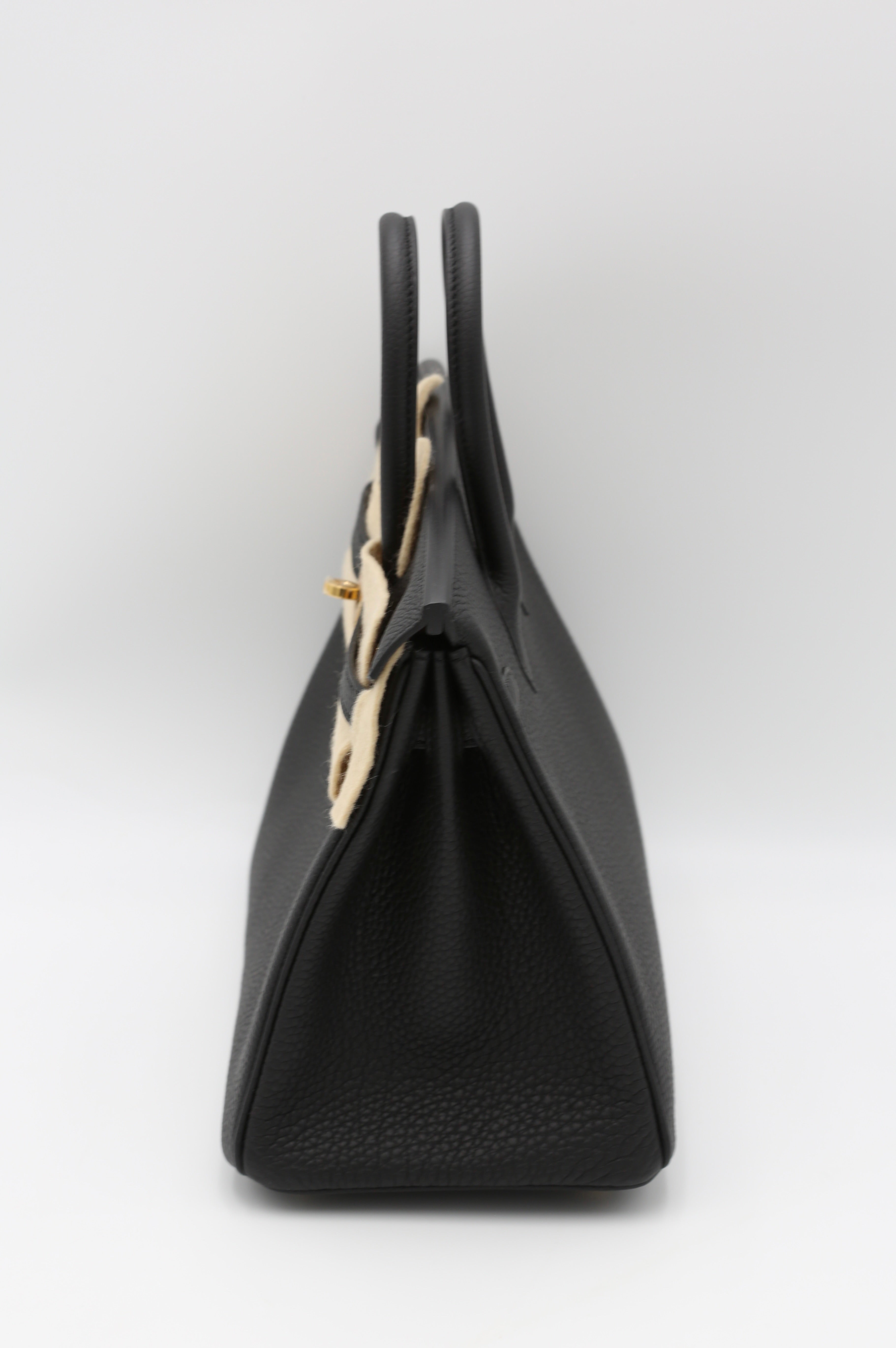 HERMÈS BIRKIN25 NOIR TOGO GOLD HARDWARE G STAMP