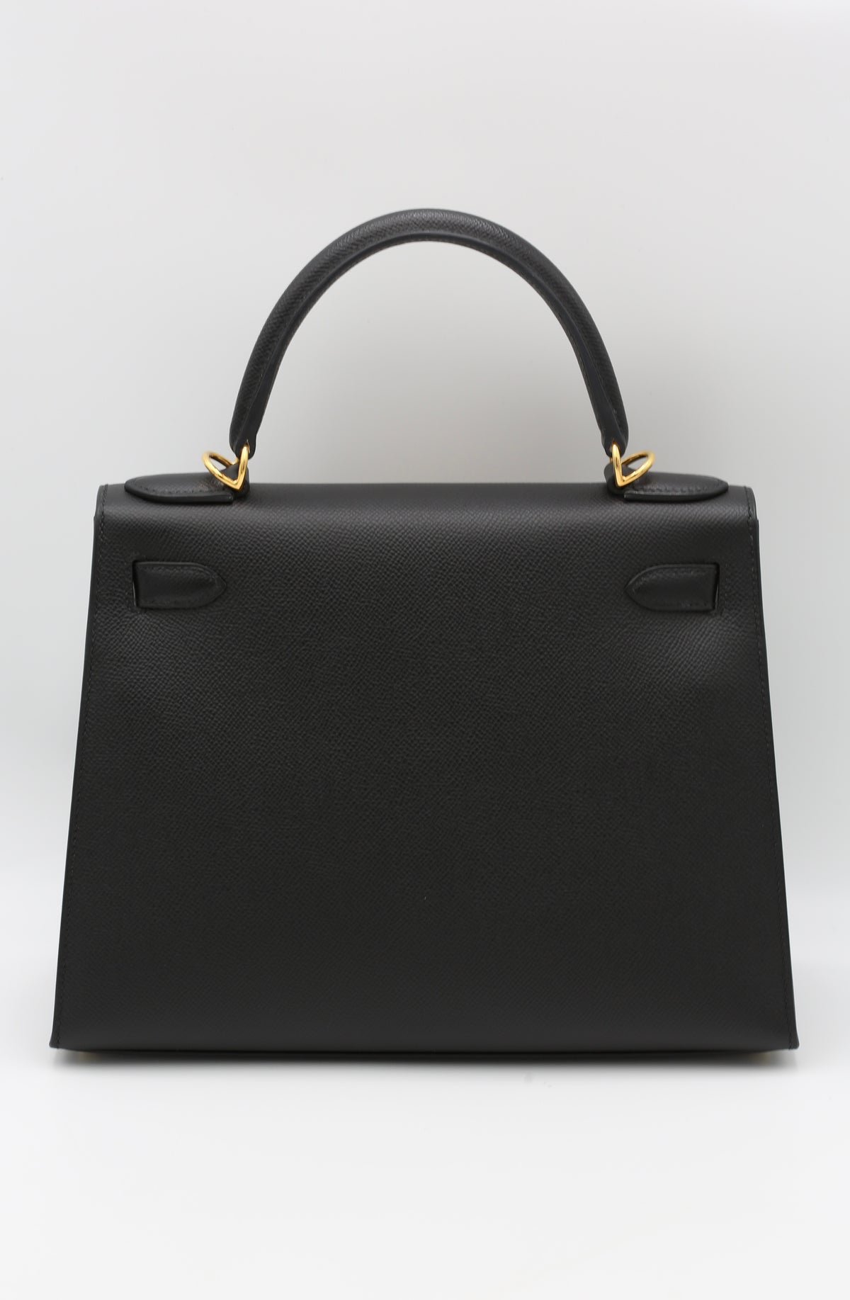 HERMÈS KELLY28 NOIR SELLIER EPSOM CALFSKIN GOLD HARDWARE Y STAMP