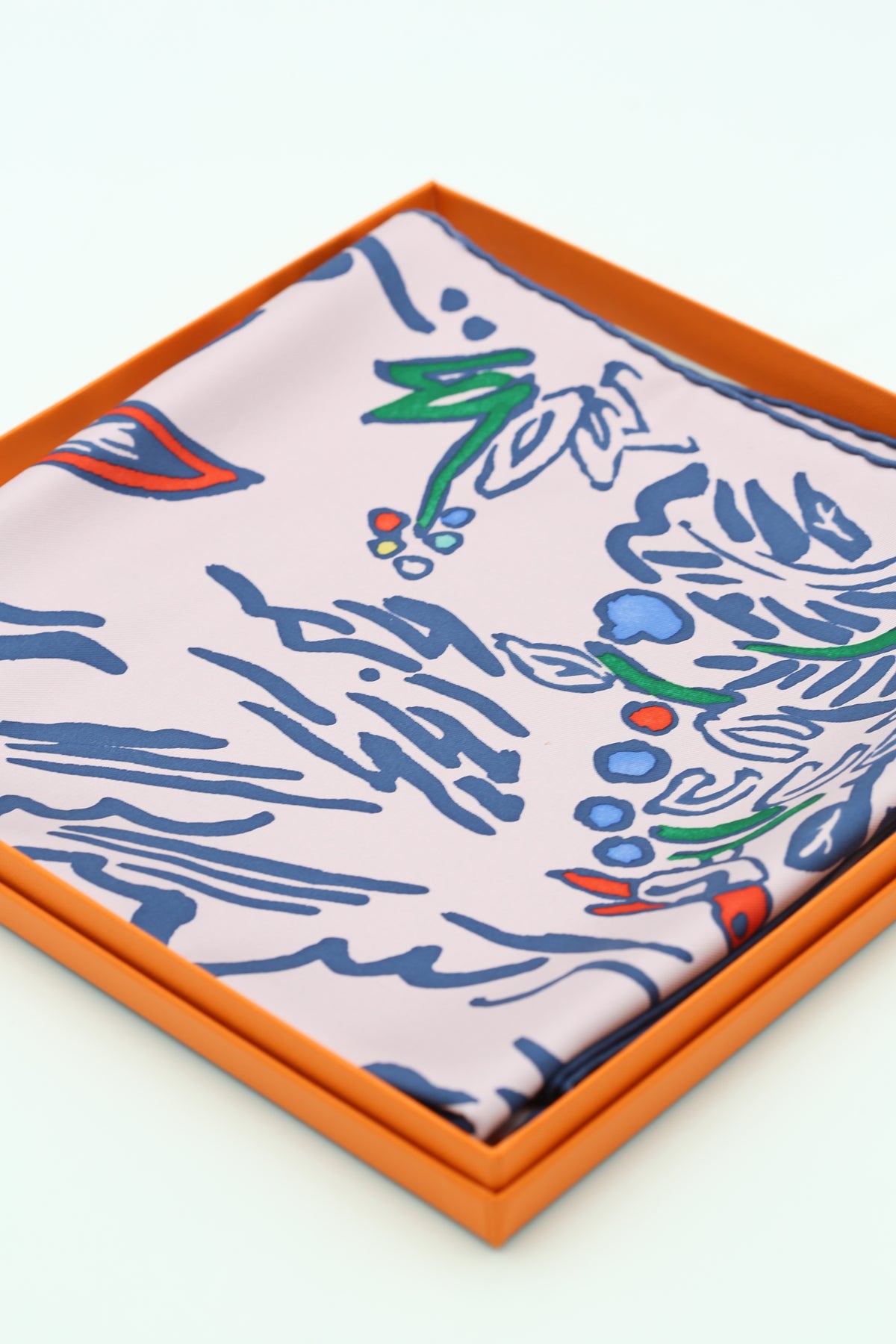 HERMÈS SCARF90X90 CARRE TWILL ROSE/FANE/MARINE
