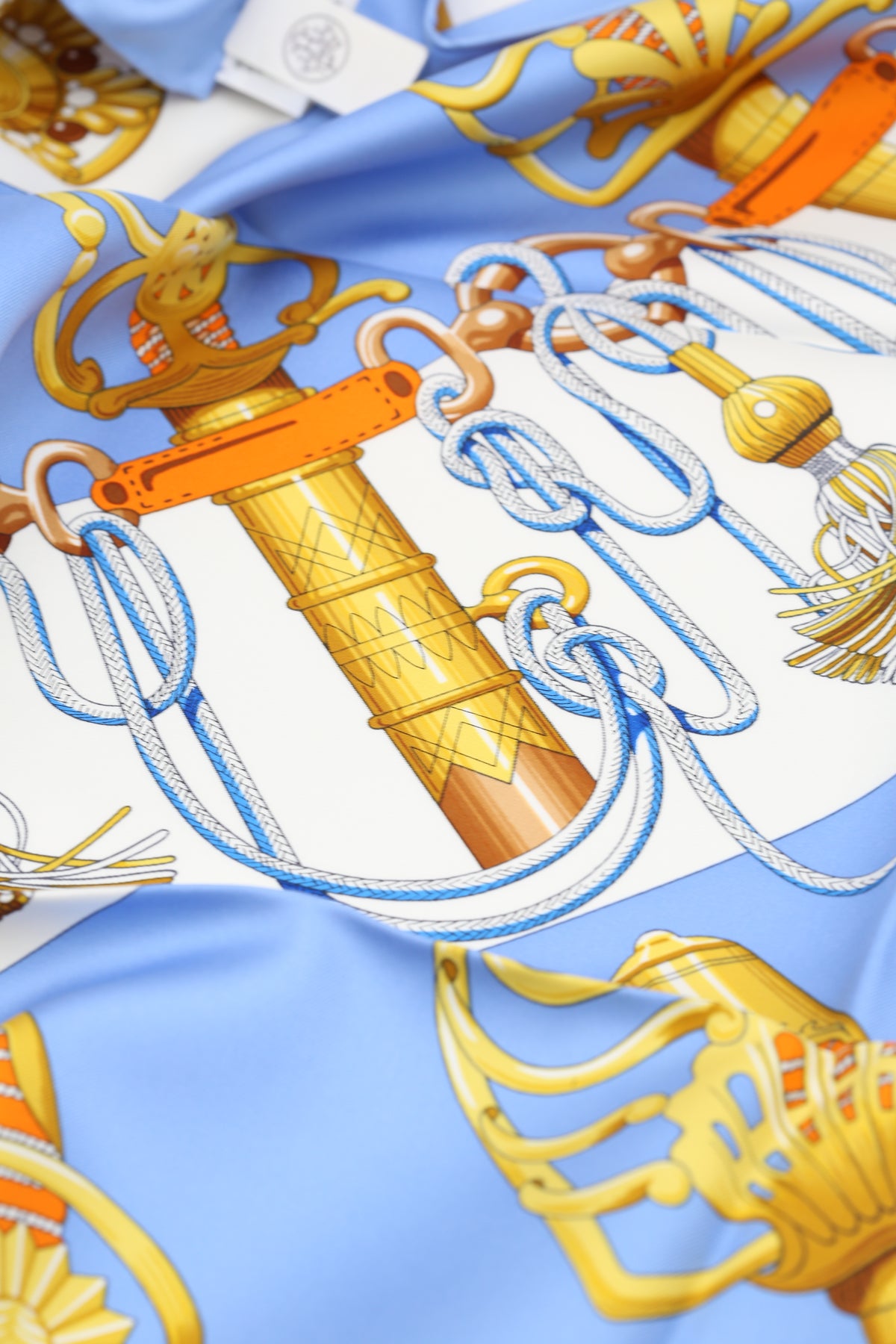 HERMÈS SCARF90X90 CARRE TWILL CLIQUETIS MH/BLEU CIEL/VIEIL