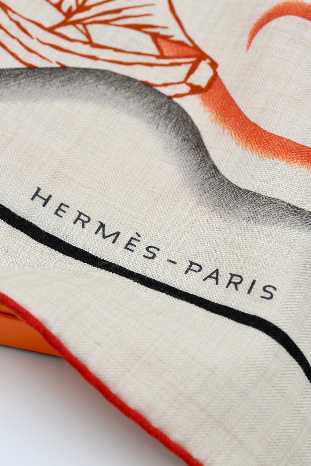 HERMÈS SCARF140X140 BEIGE/ORANGE