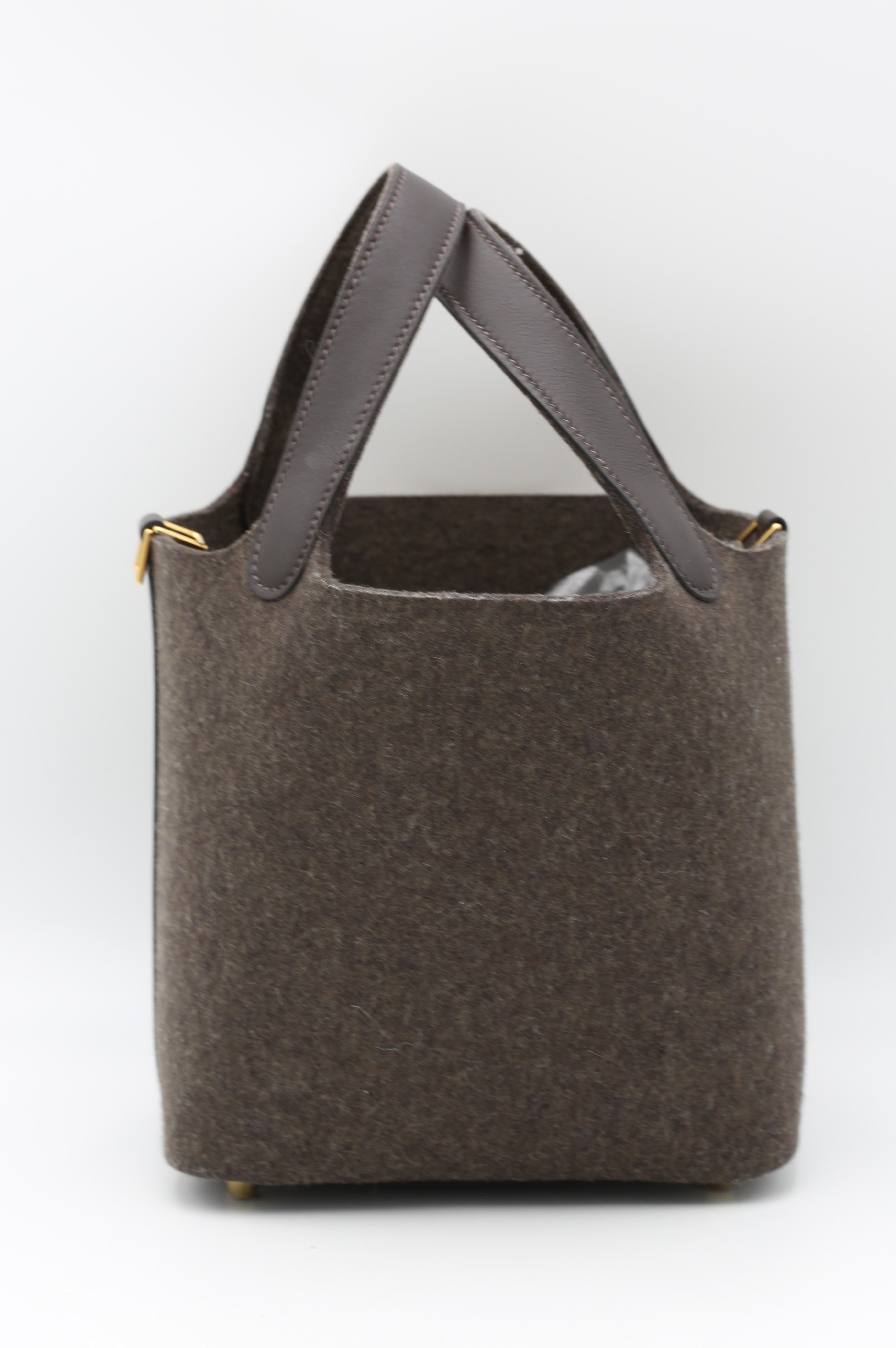 HERMÈS PICOTIN18 FELT WITH LEATHER GOLD HARDWARE Y STAMP