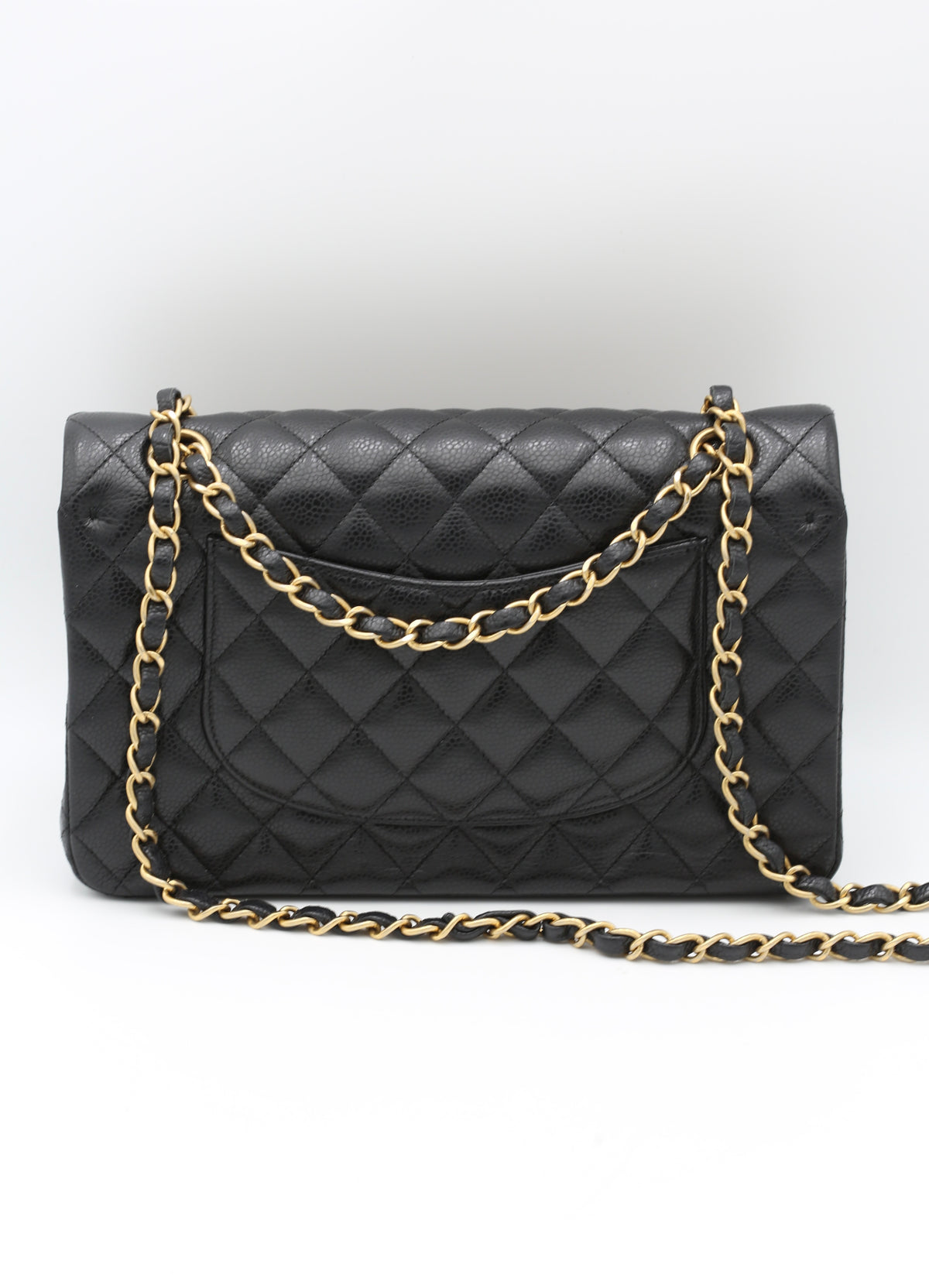 CHANEL CLASSIC DOUBLE FLAP MEDIUM BLACK CAVIAR GOLD HARDWARE