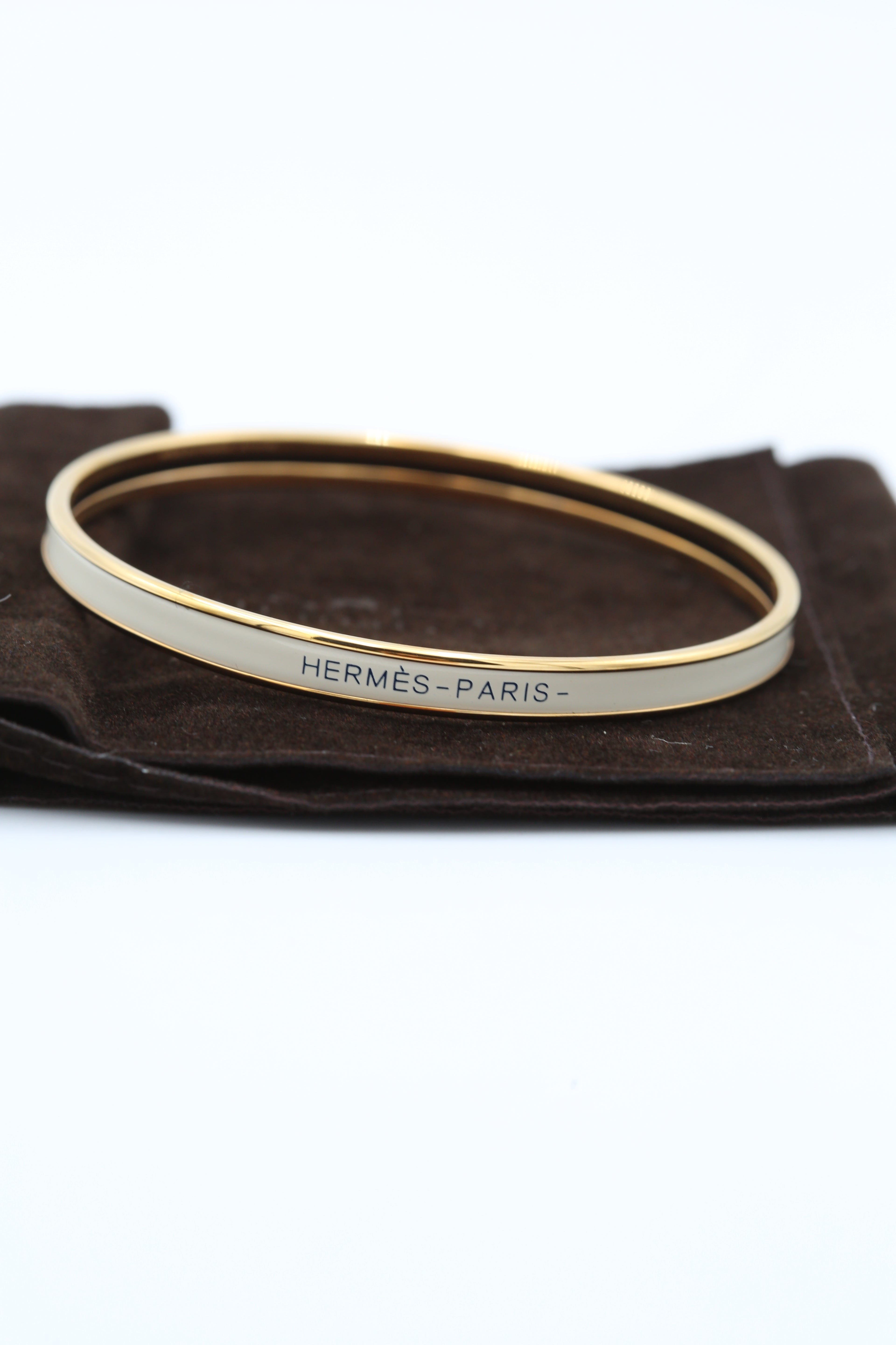 HERMÈS BANGLE BRACELET WHITE