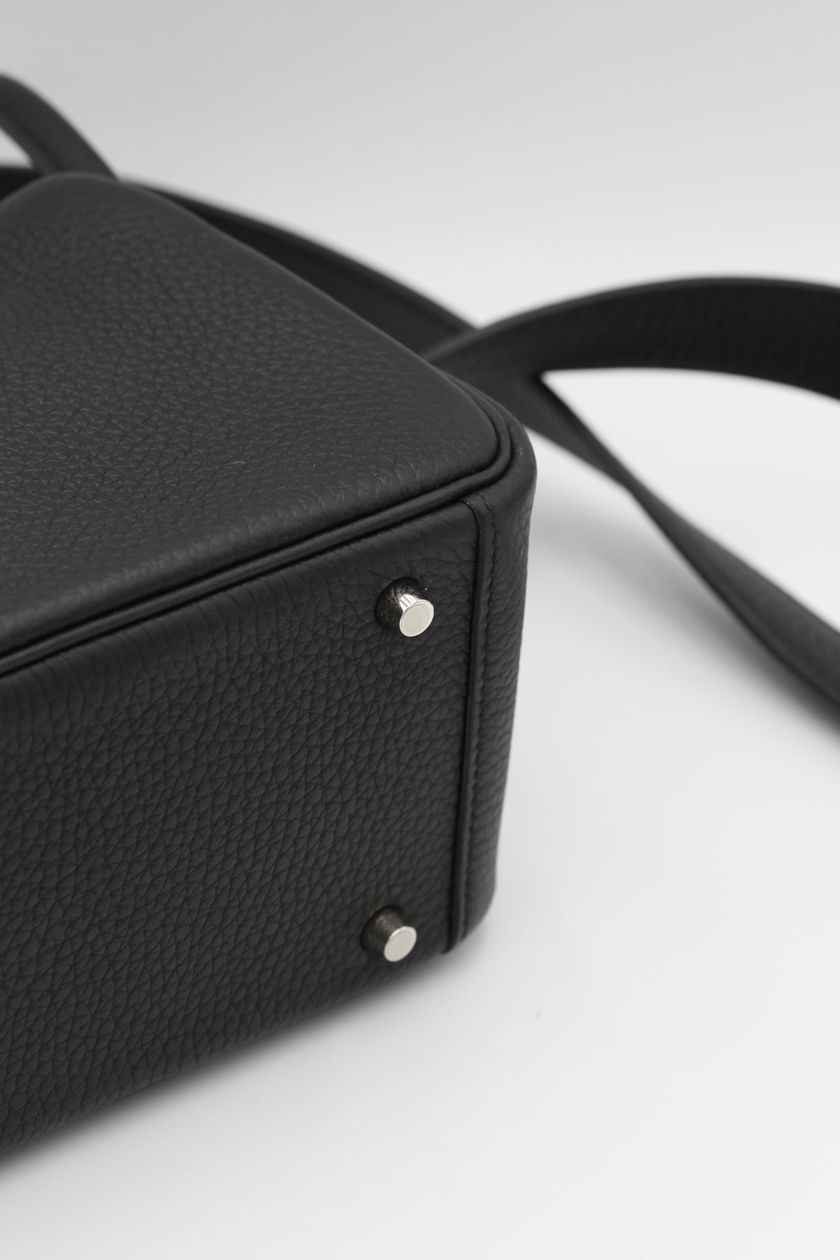 HERMÈS MINI LINDY NOIR SILVER HARDWARE K STAMP