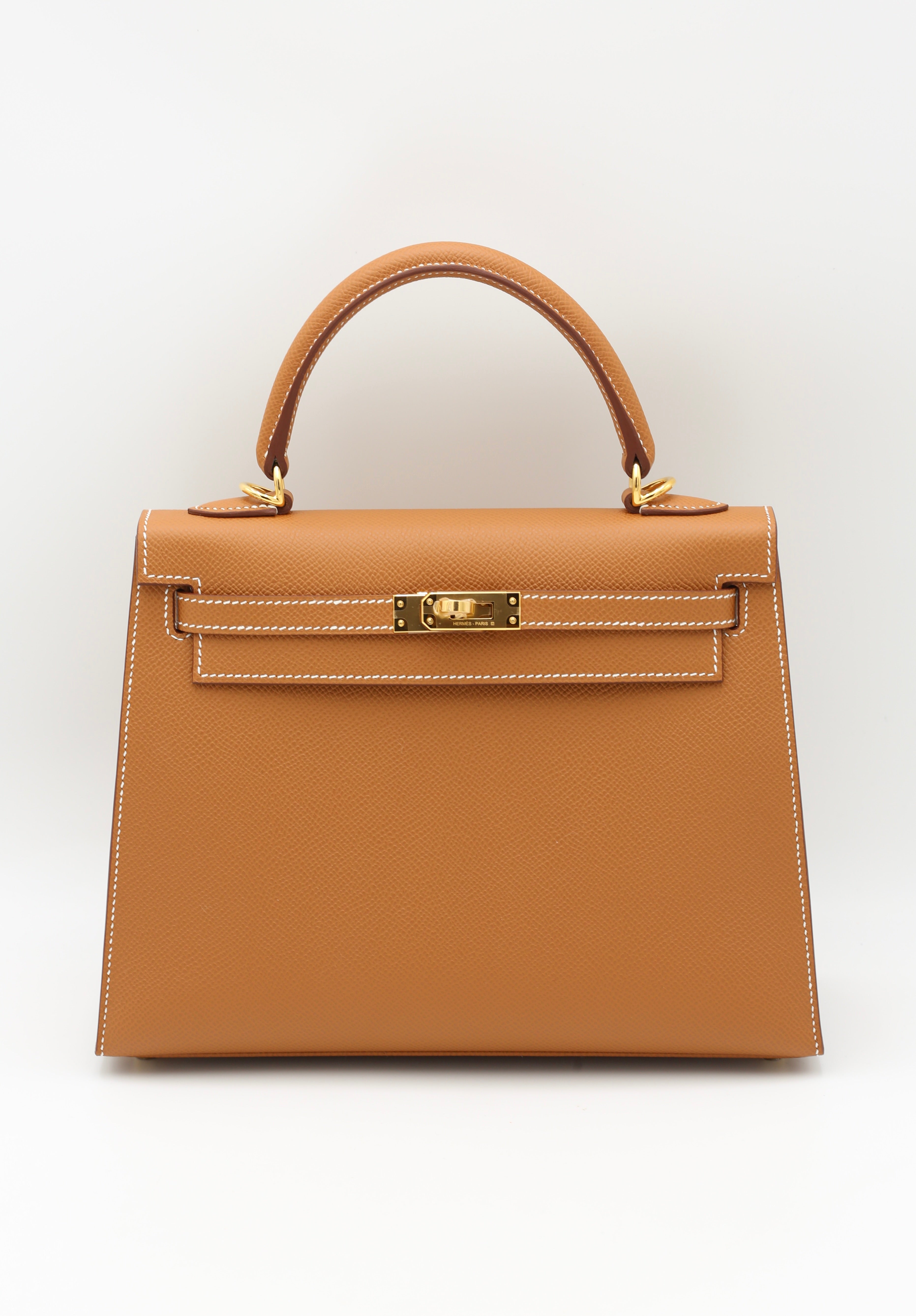HERMÈS KELLY25 GOLD SELLIER EPSOM CALFSKIN GOLD HARDWARE G STAMP