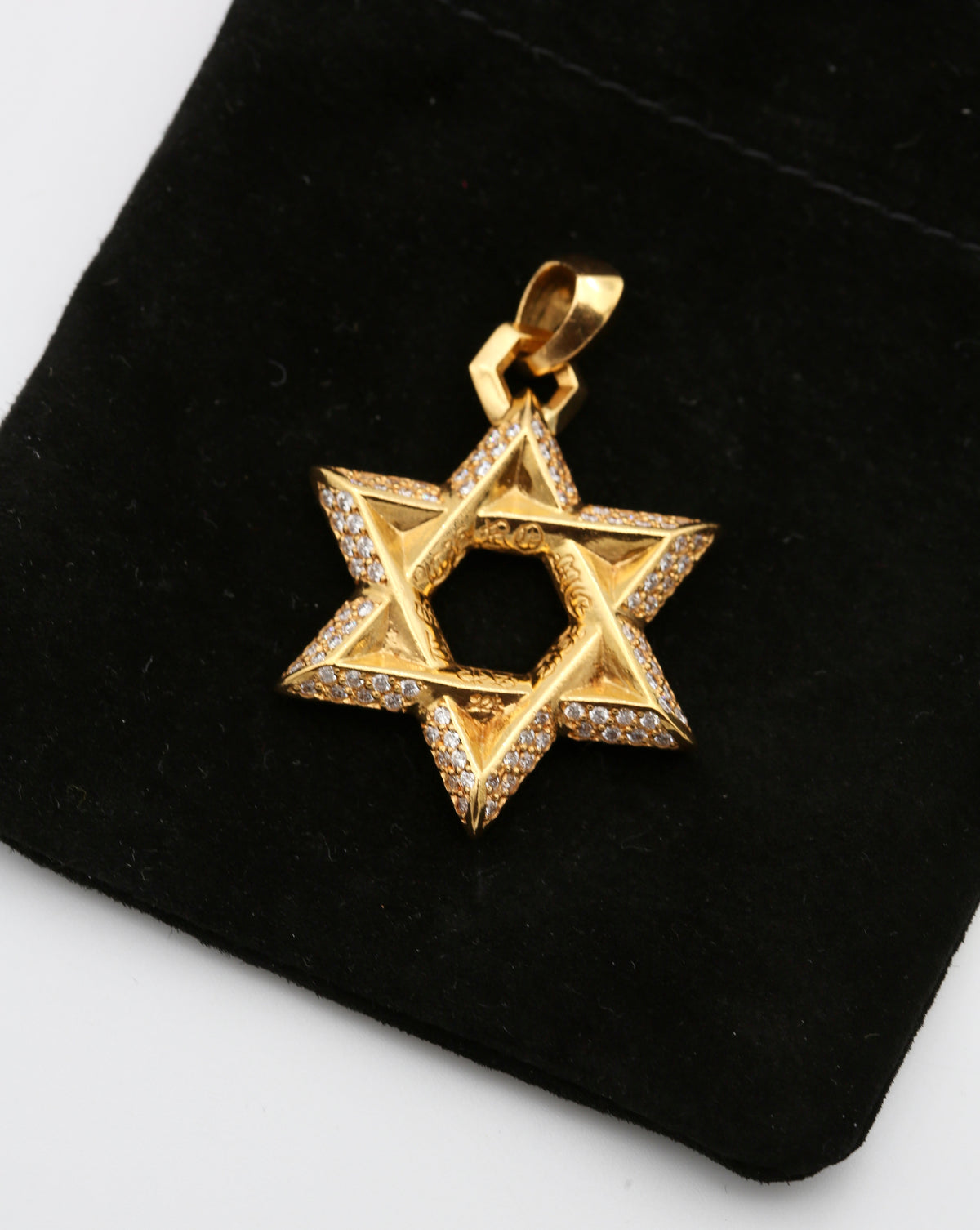 CHROME HEARTS STAR OF DAVID PENDANT GOLD DIAMONDS