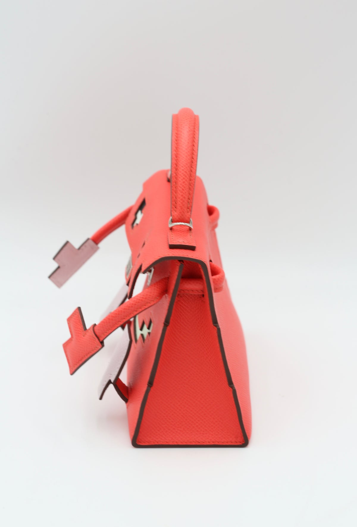 HERMÈS KELLY DOLL ROSE TEXAS SILVER HARDWARE K STAMP