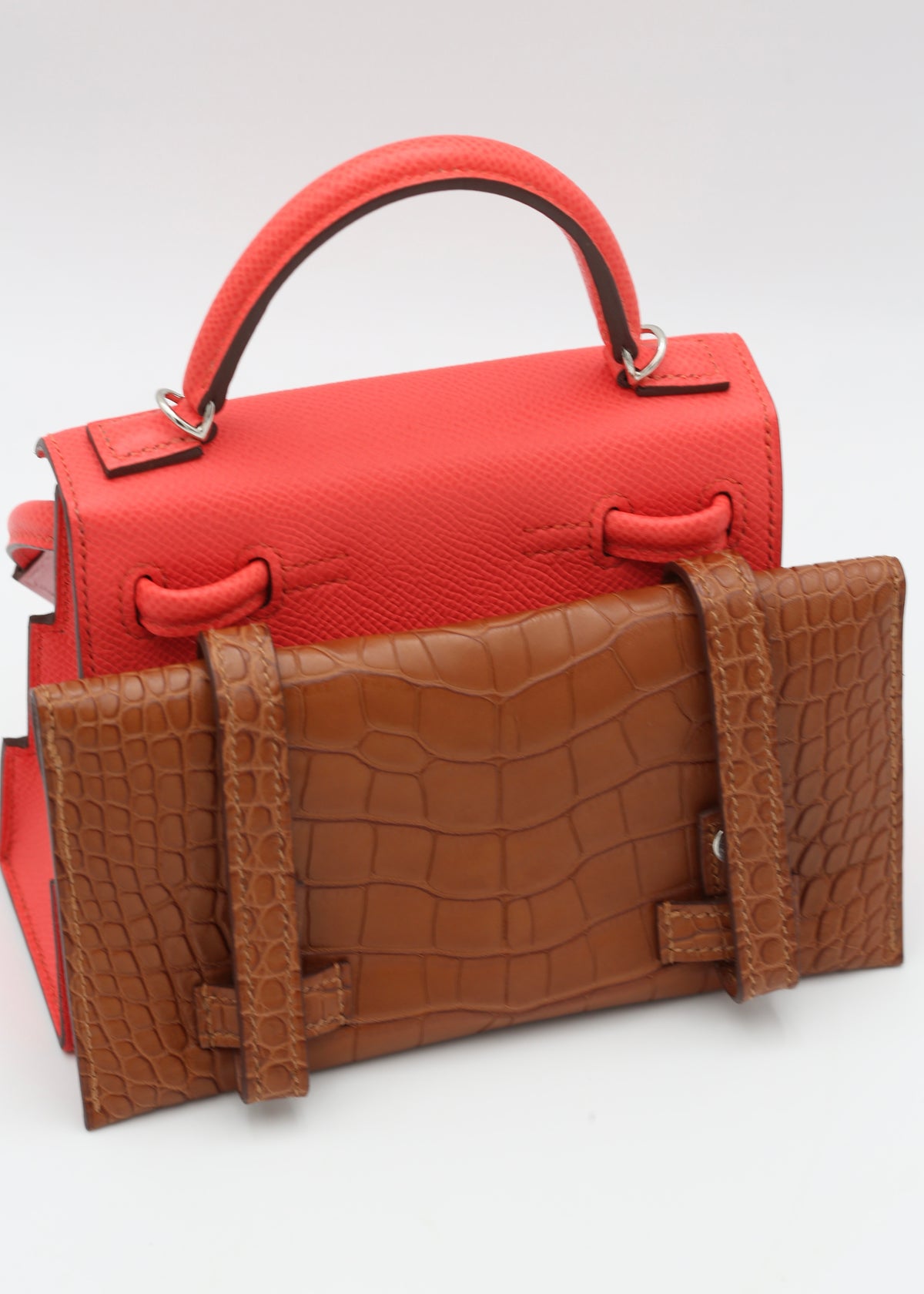 HERMÈS KELLY DOLL ROSE TEXAS SILVER HARDWARE K STAMP