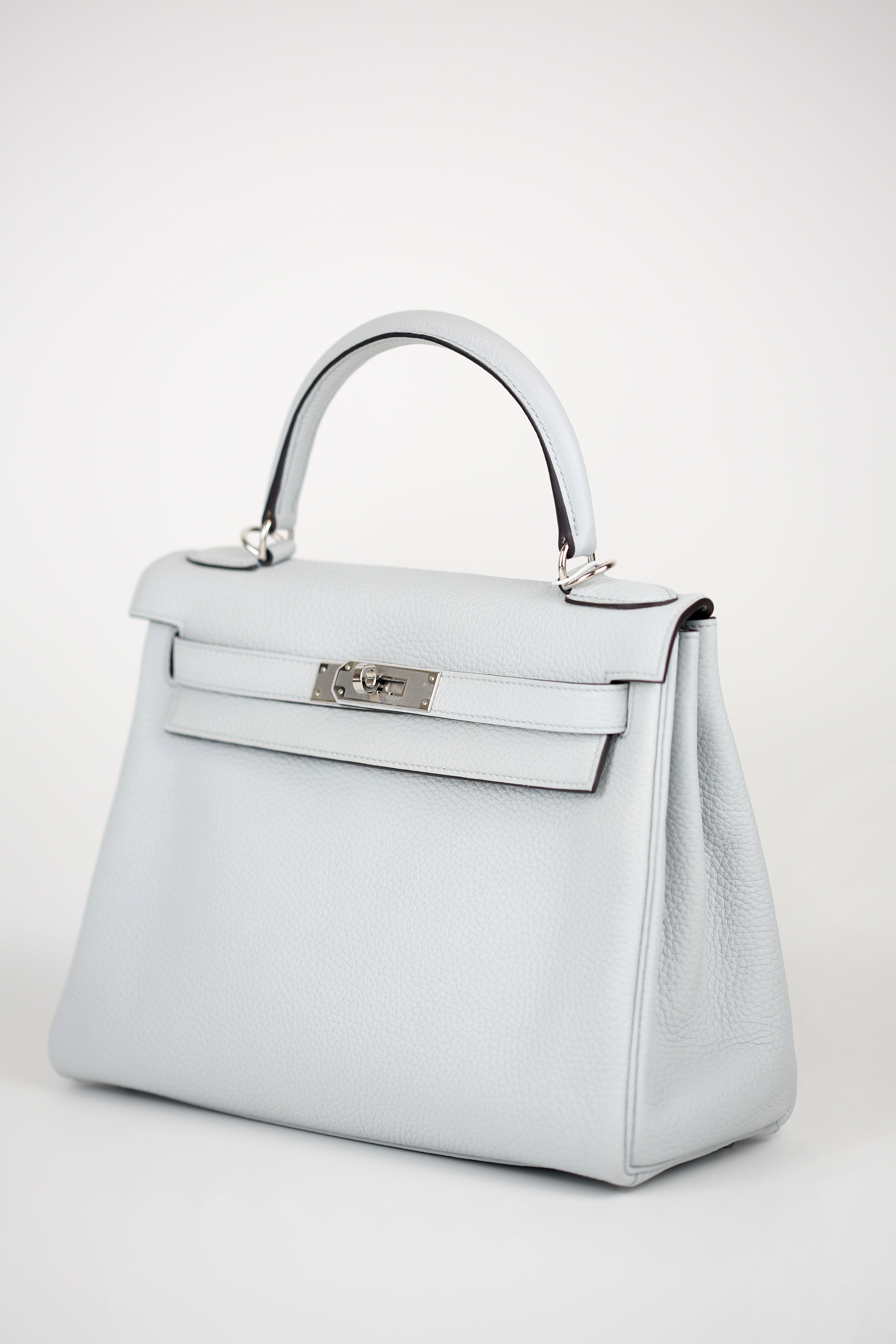HERMES Togo Kelly Retourne 28 Rouge Bleu Pale