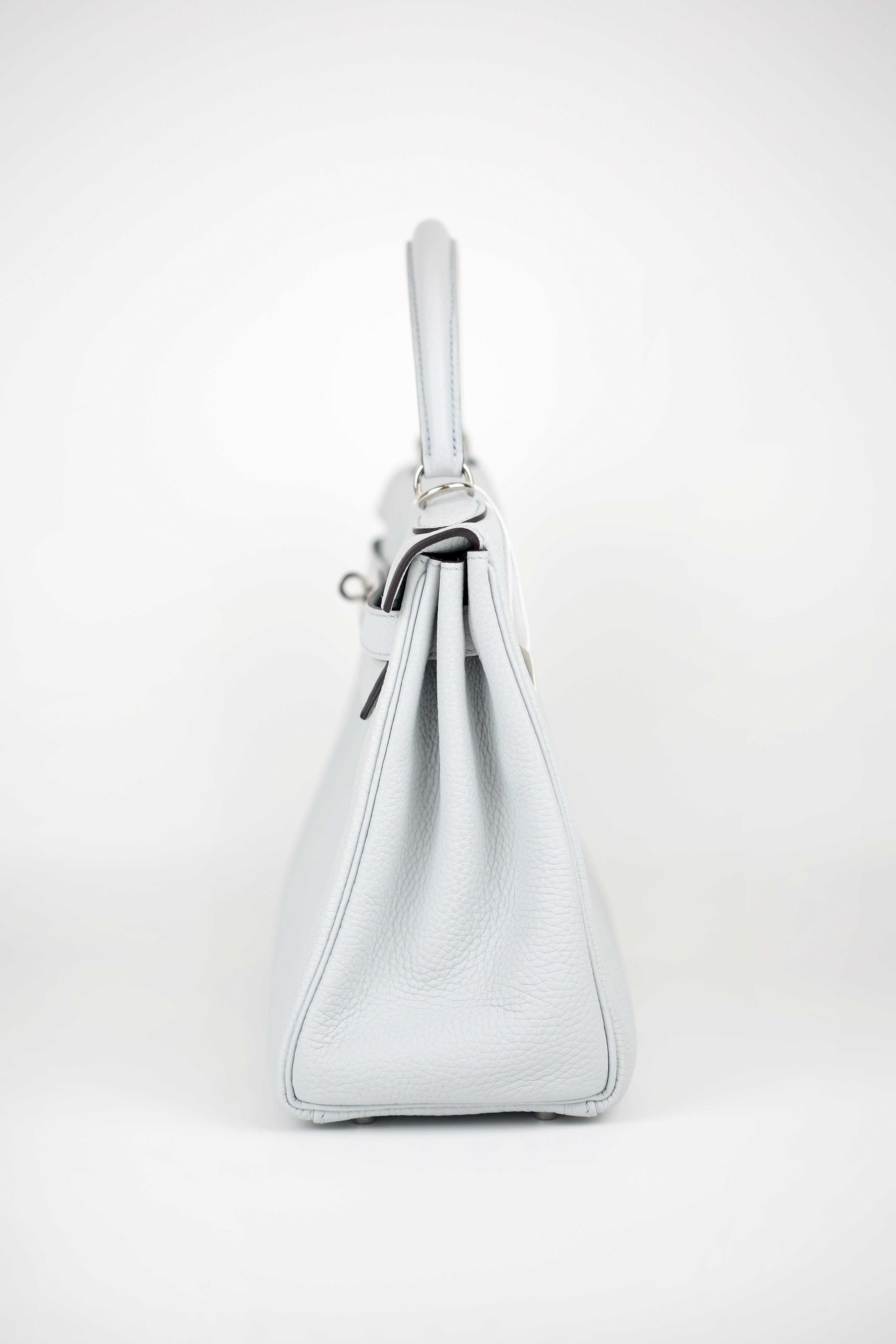 HERMES Togo Kelly Retourne 28 Rouge Bleu Pale