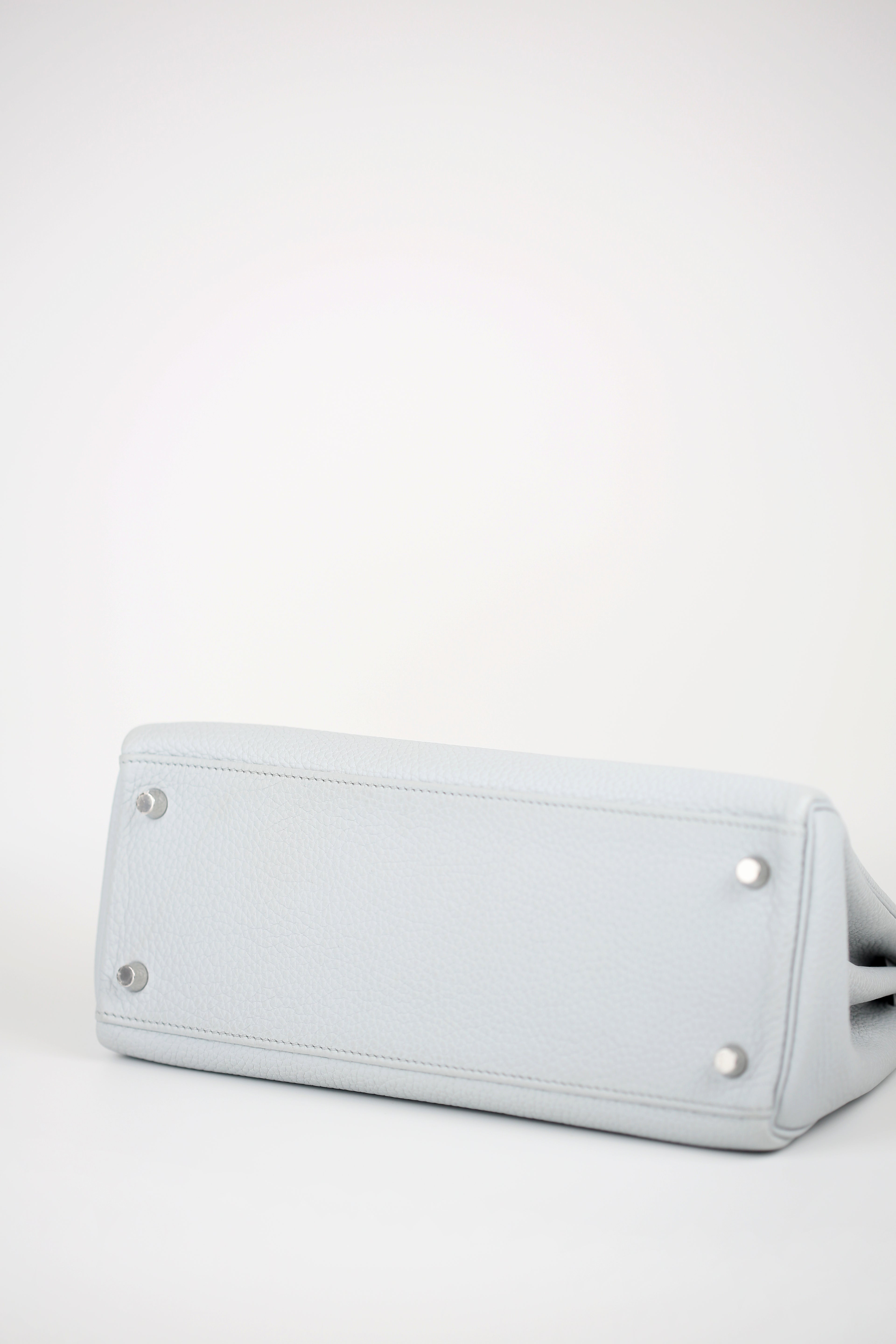 HERMES Togo Kelly Retourne 28 Rouge Bleu Pale