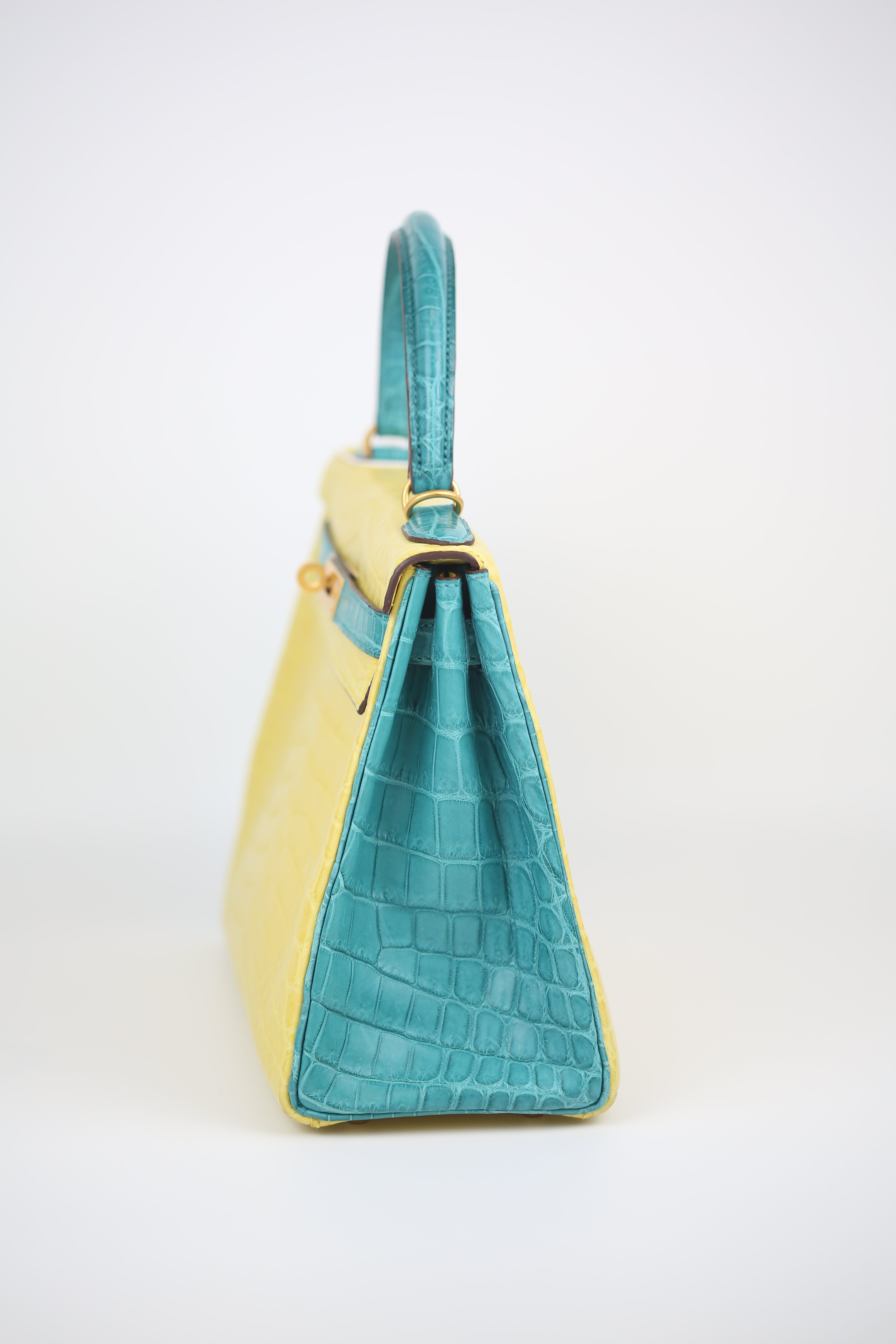 HERMÈS Niloticus Kelly 28 Lime and Malachite