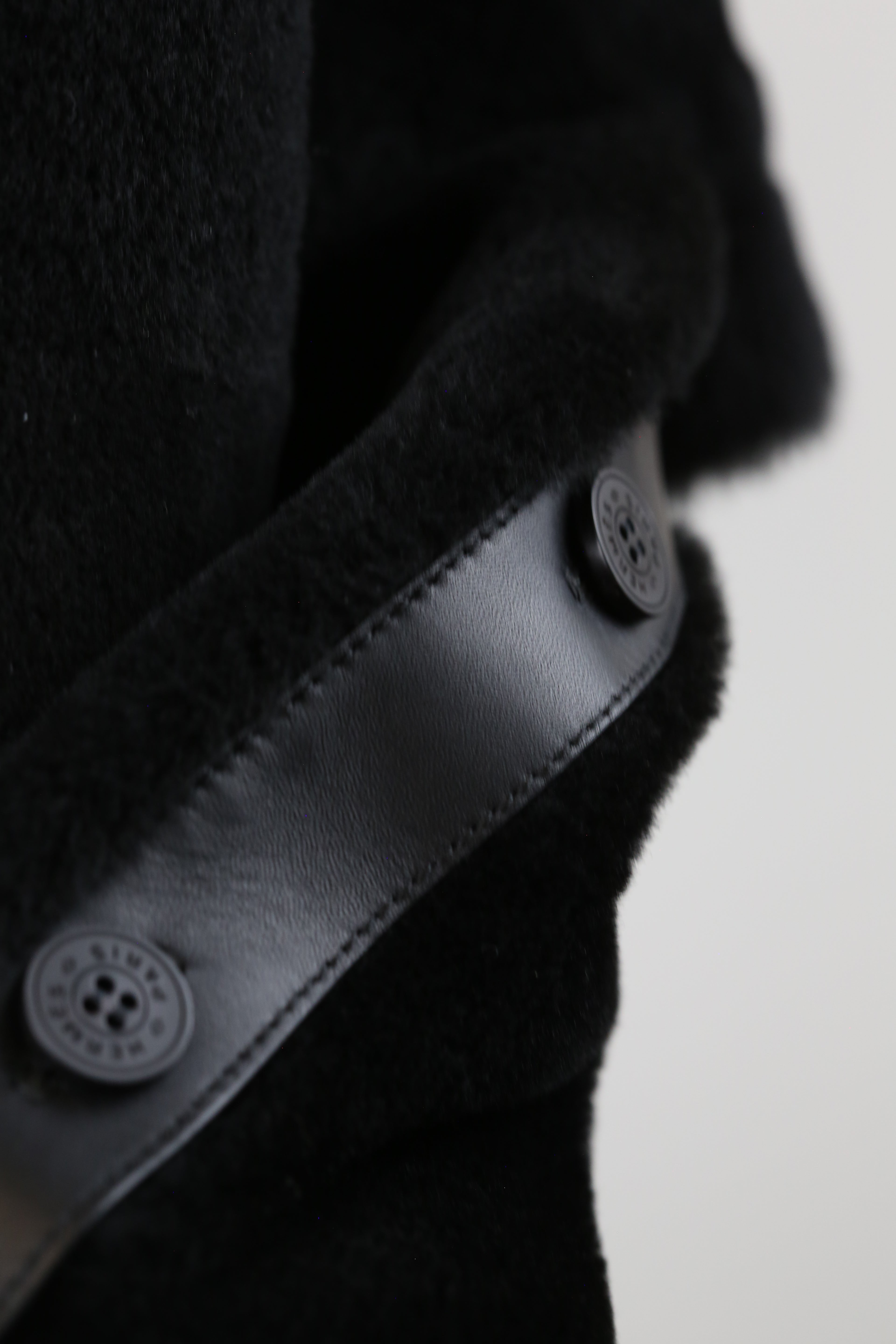 Hermes Lamb Fur Coat Black