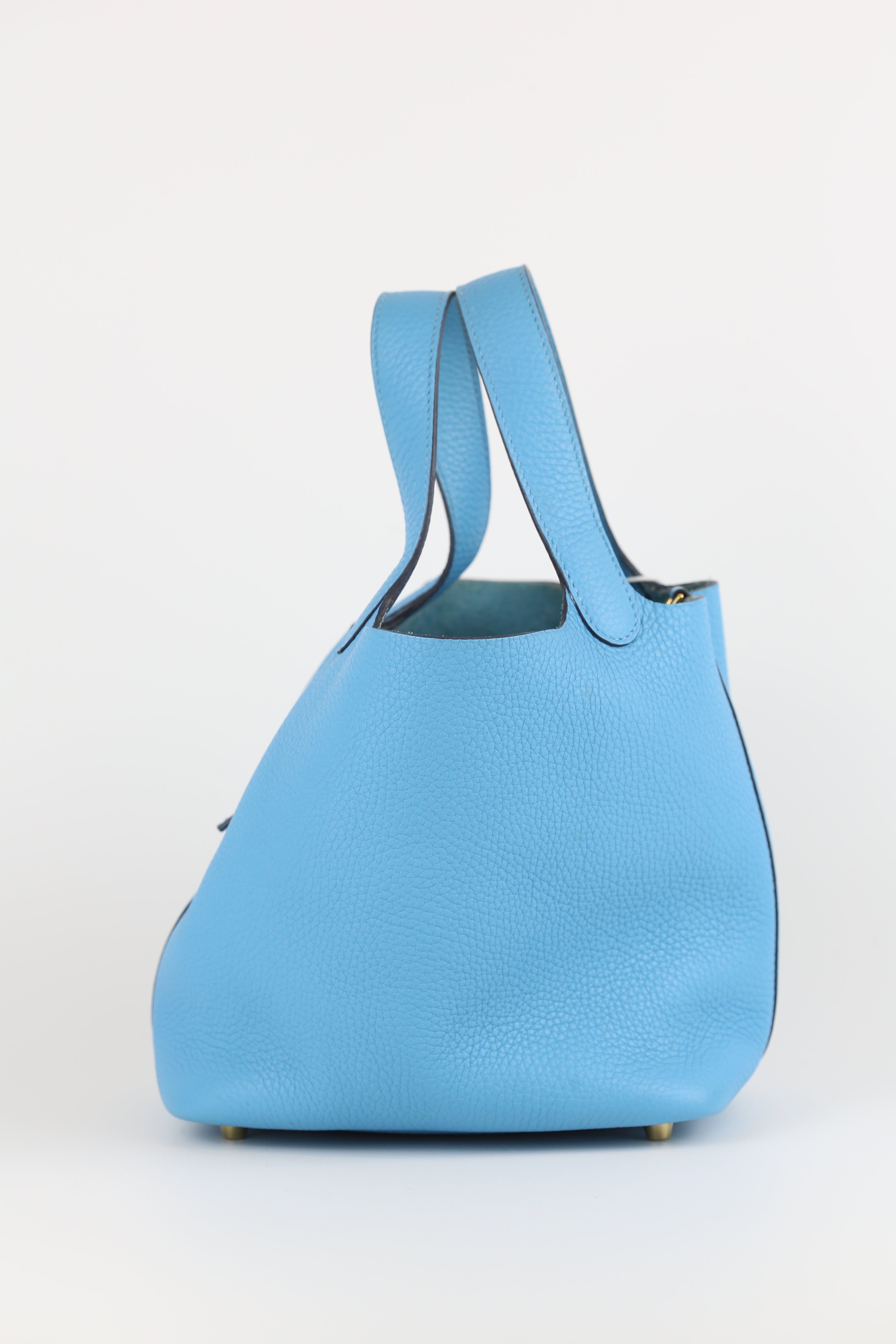 Hermes Clemence Picotin 18 Blue de Nord