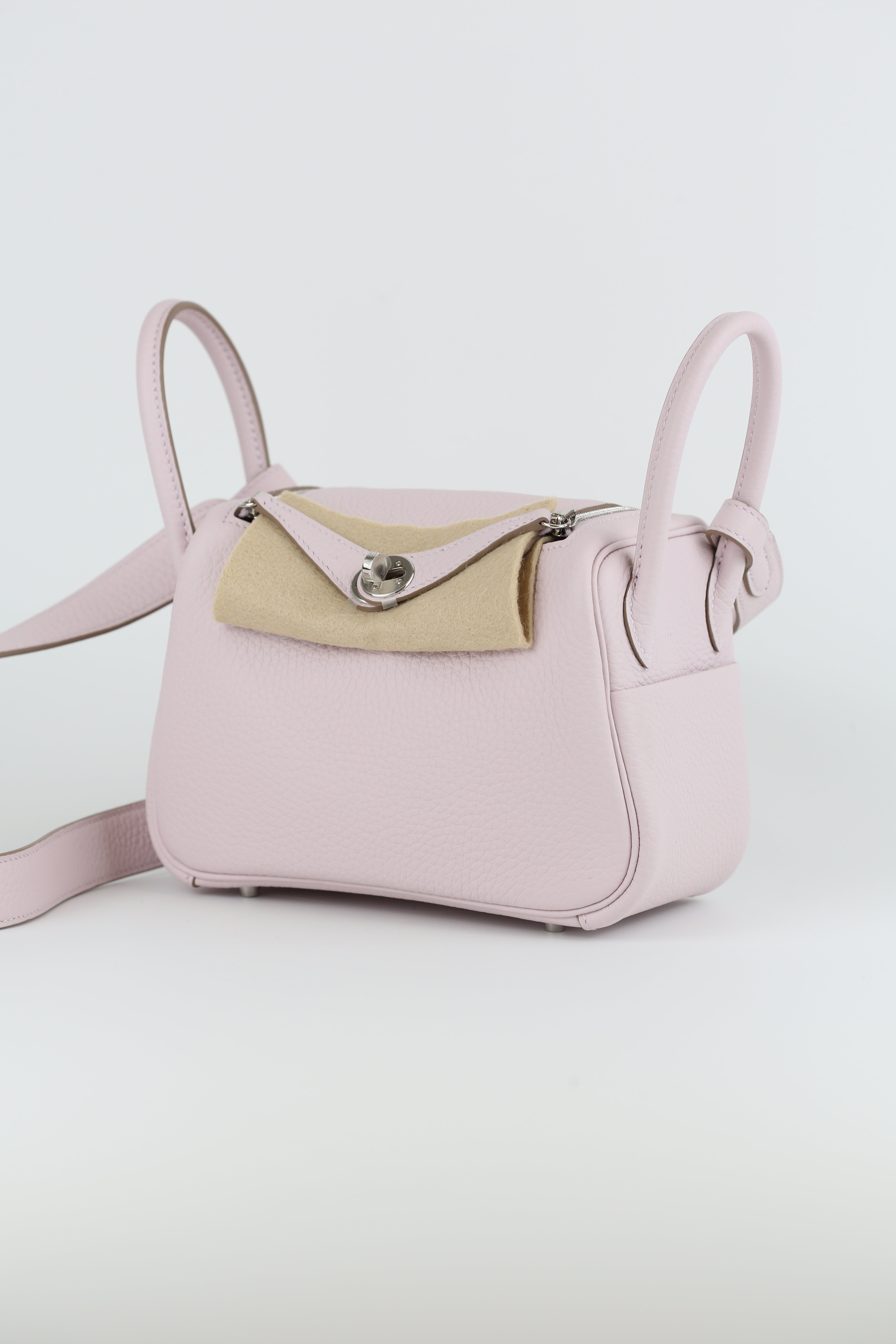 Hermes Clemence Mini Lindy Mauve pate