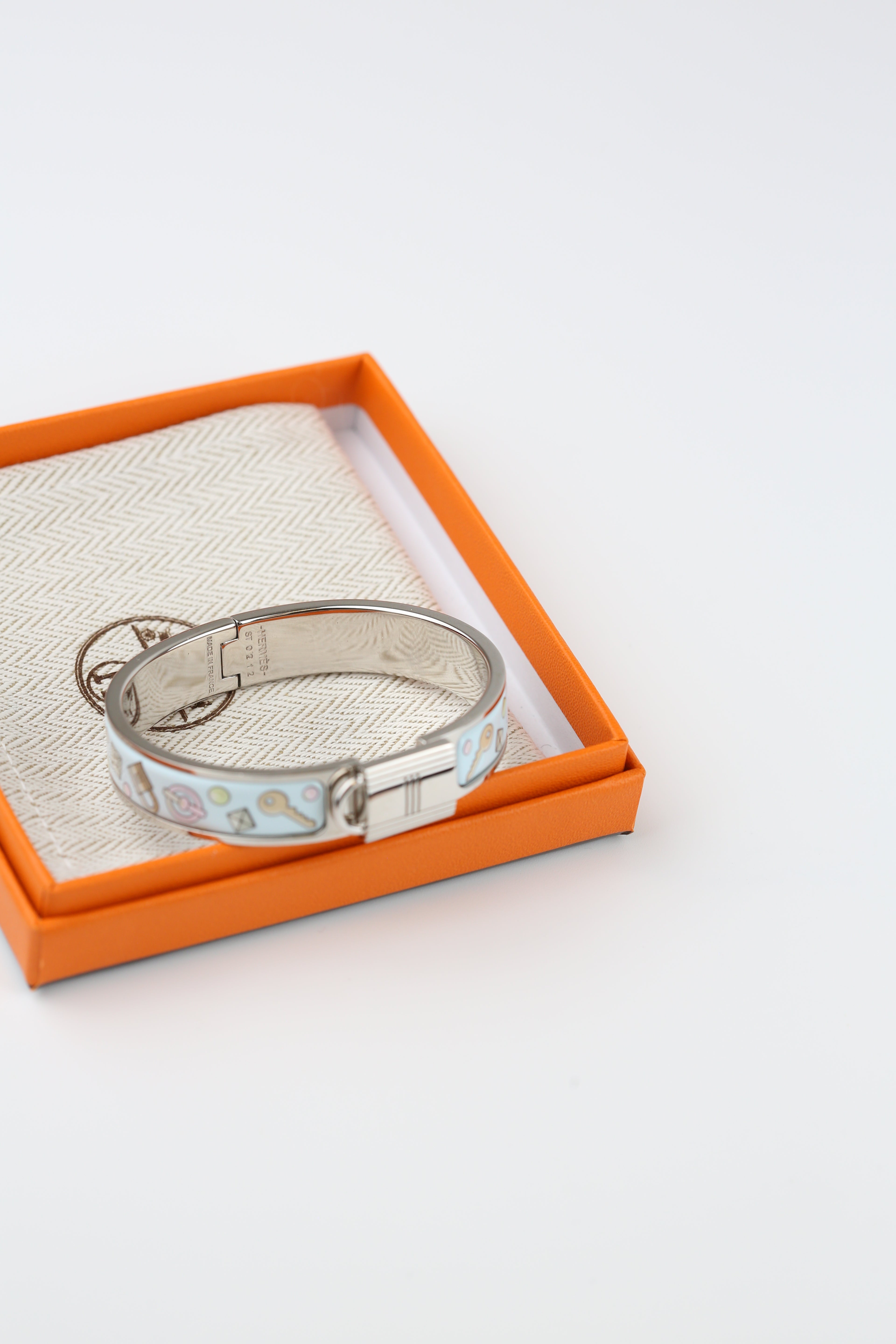 Hermes Lock Bracelet Light blue