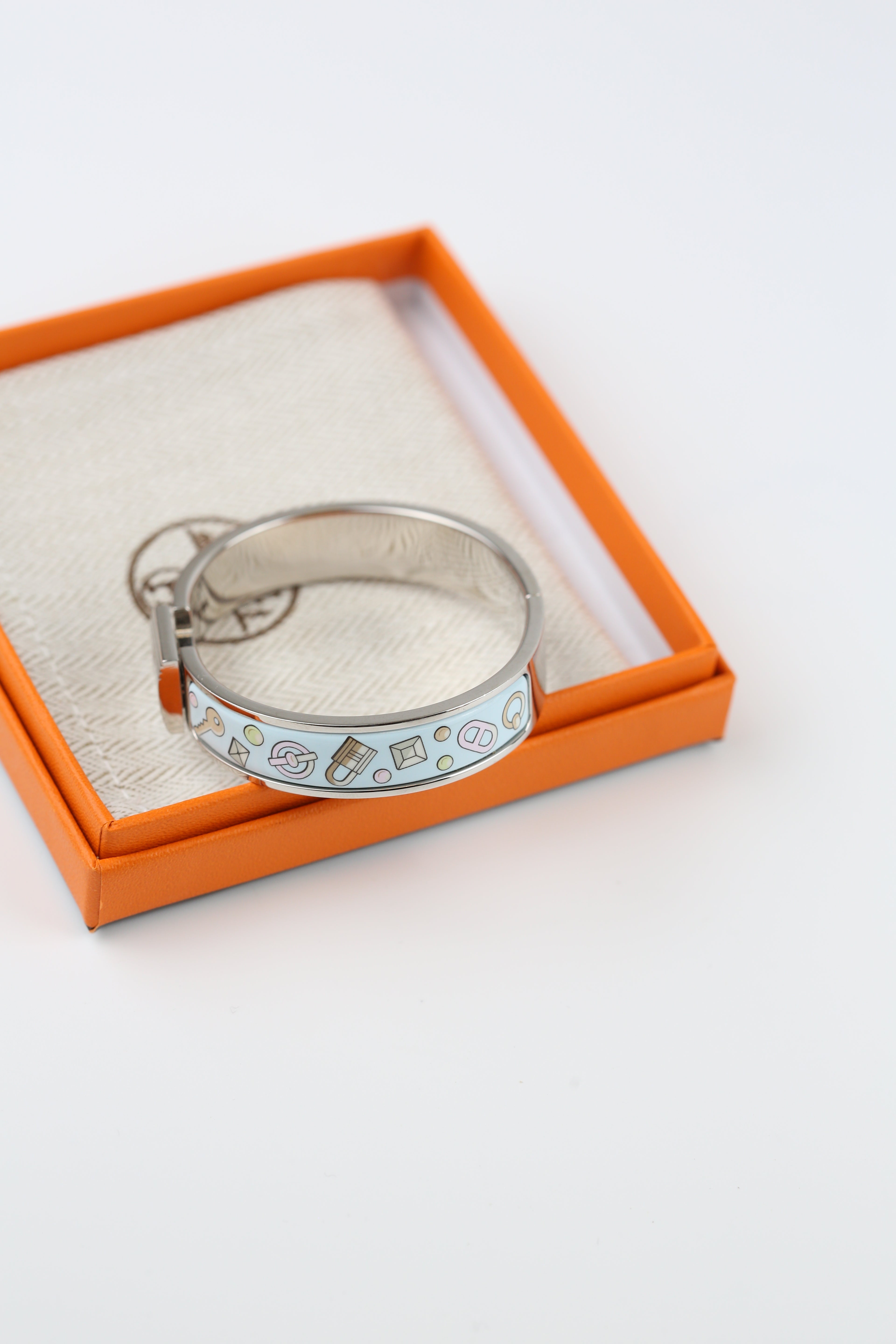 Hermes Lock Bracelet Light blue