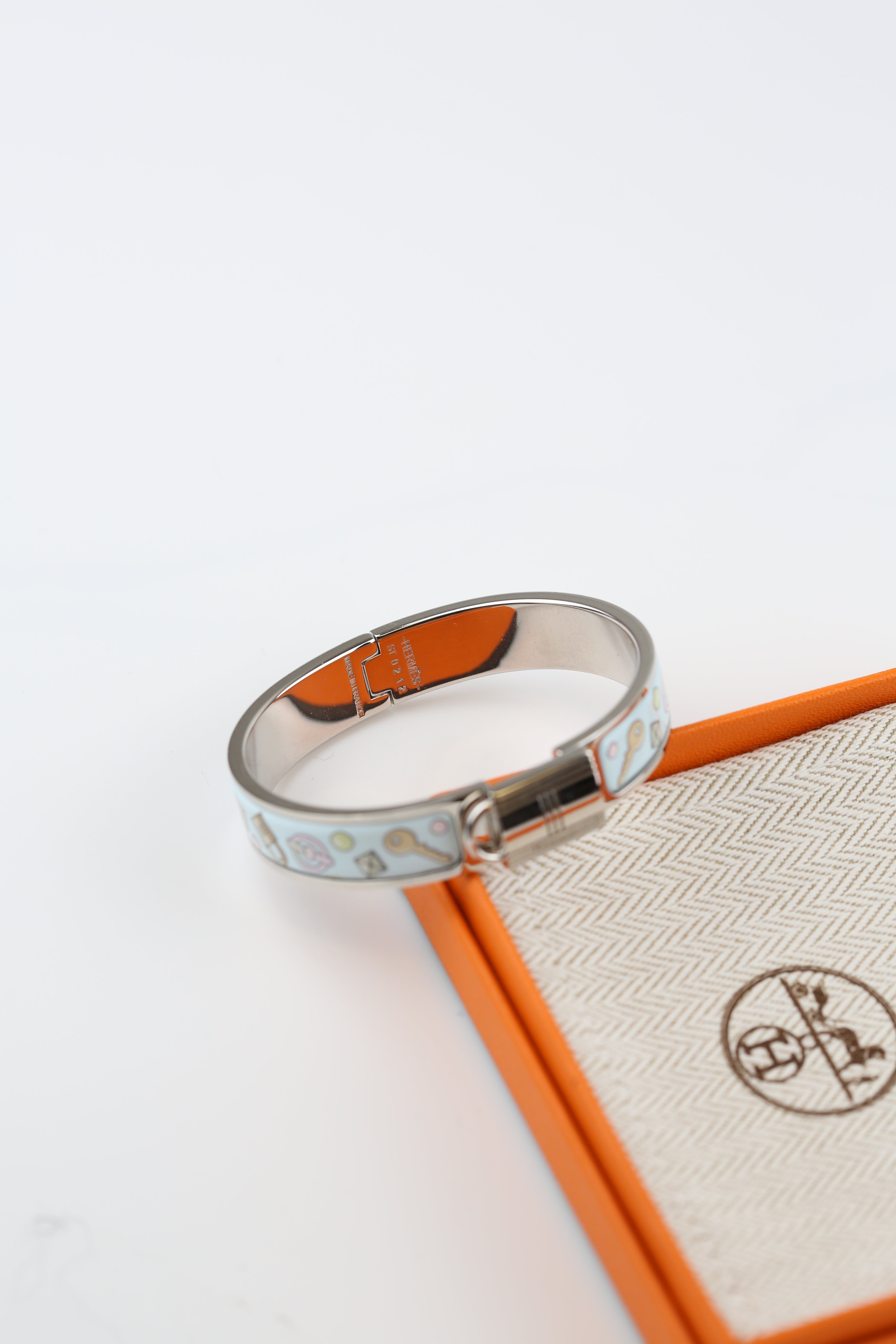 Hermes Lock Bracelet Light blue