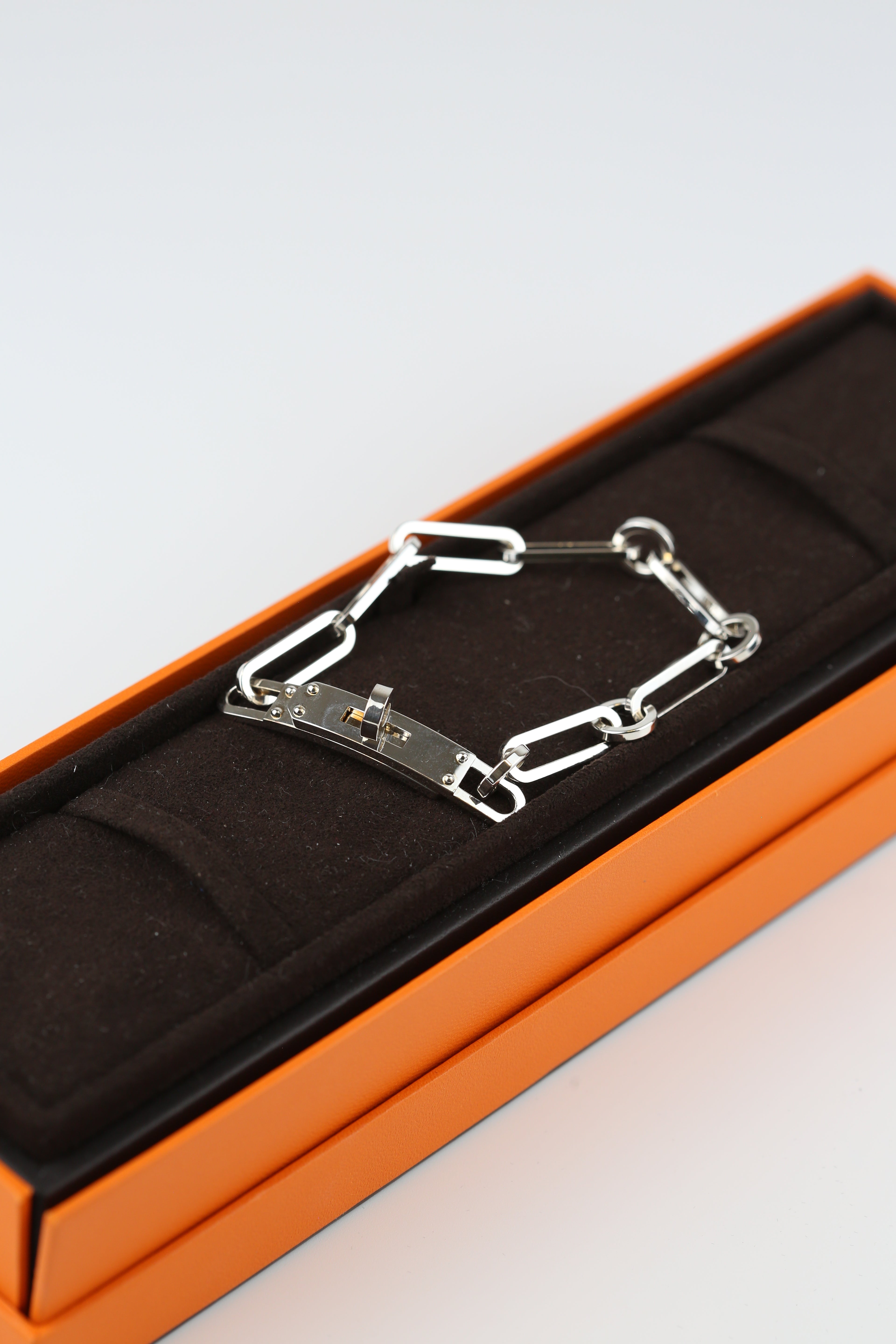 Hermes Kelly Silver Bracelet size 17