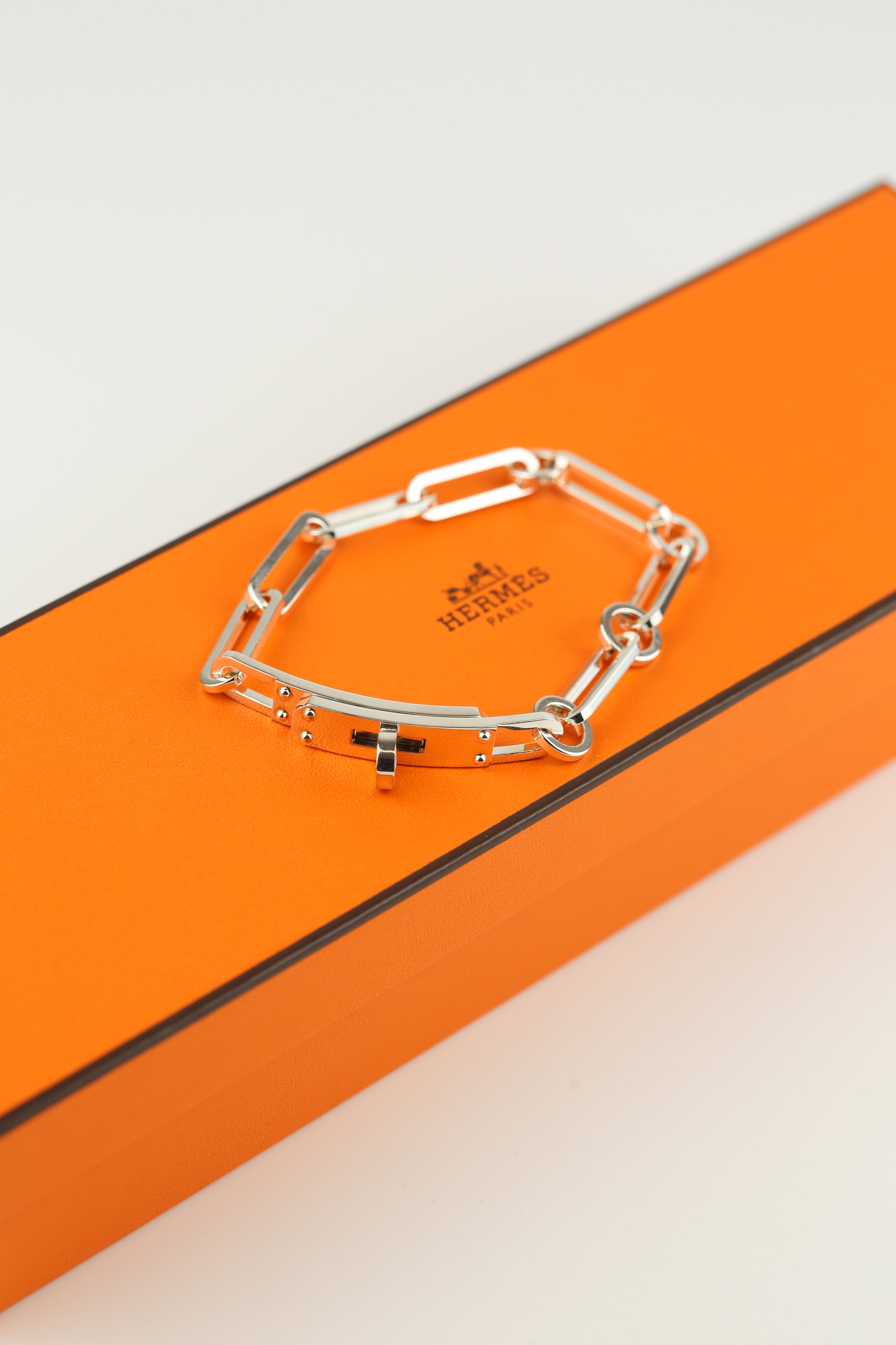 Hermes Kelly Silver Bracelet size 17