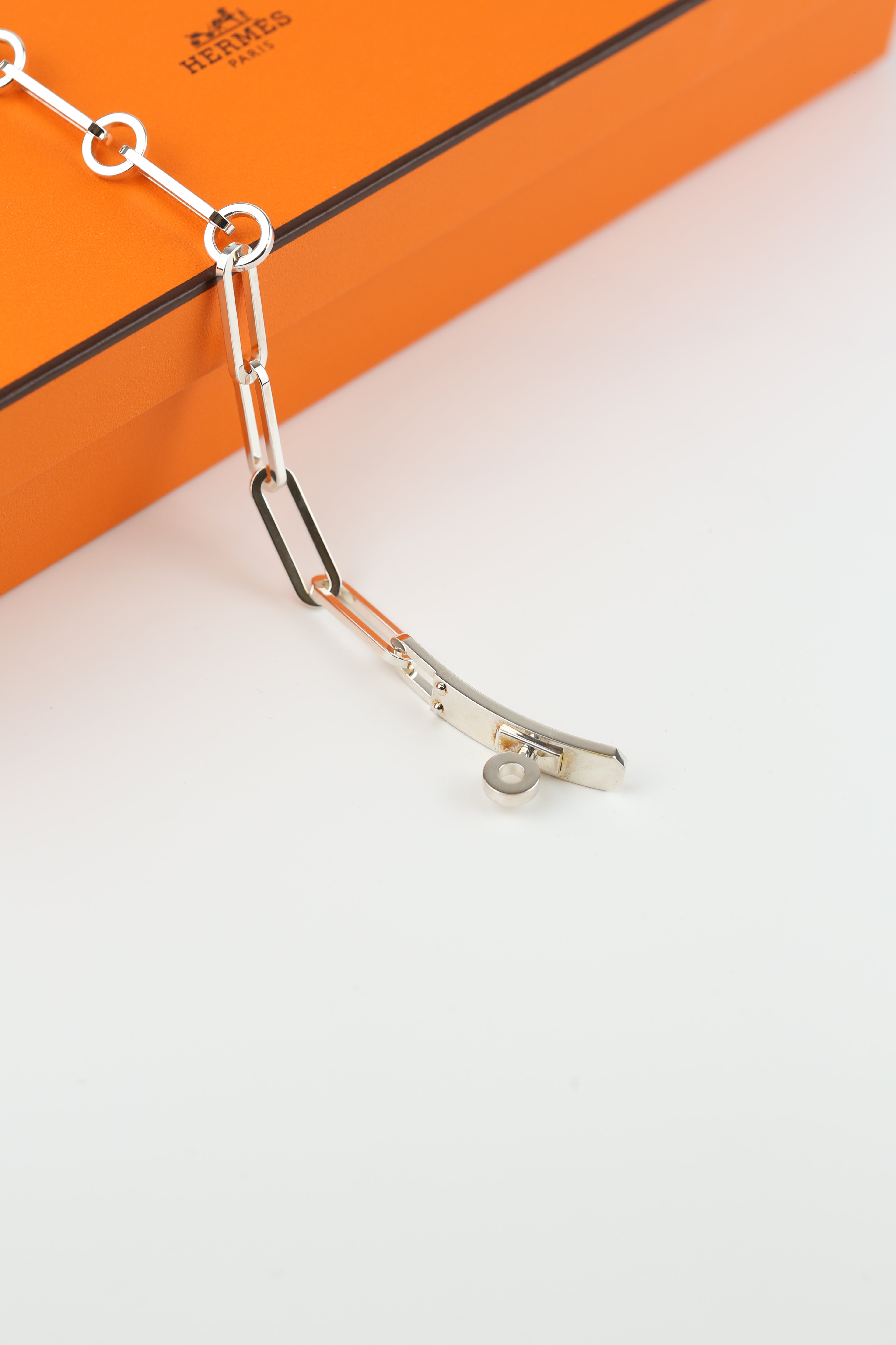 Hermes Kelly Silver Bracelet size 17