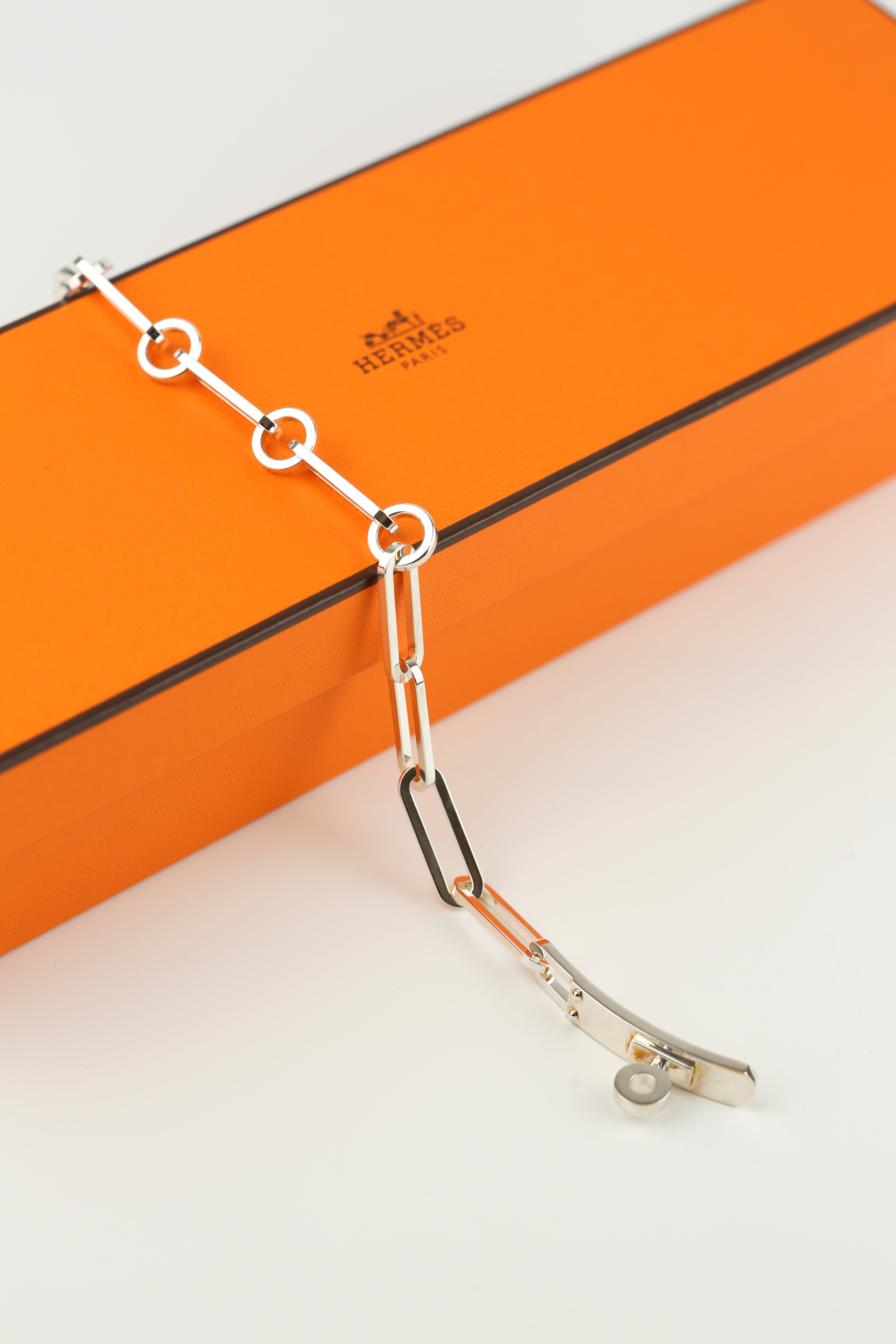 Hermes Kelly Silver Bracelet size 17