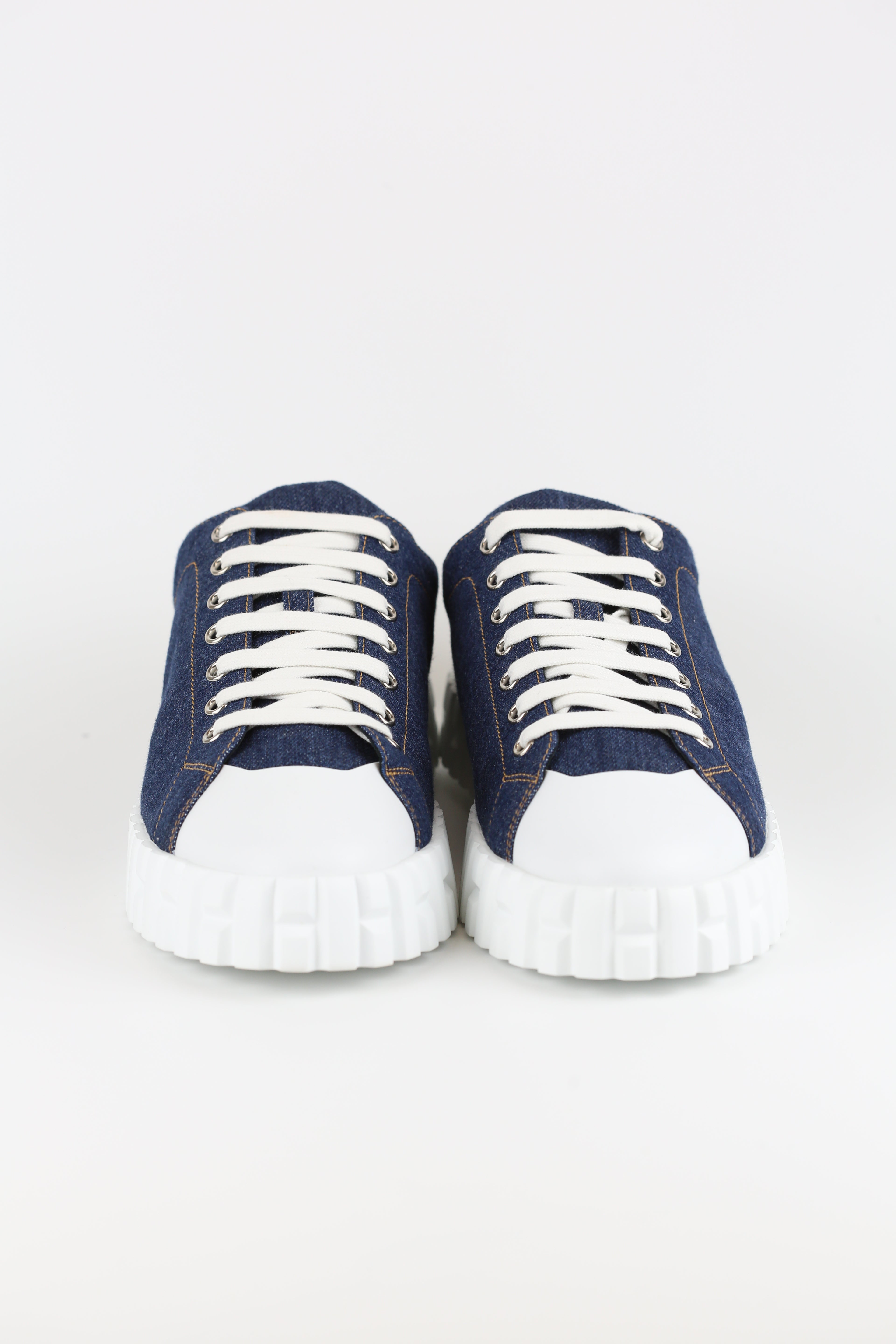 Hermes Men's Sneakers Denim Navy size 41.5