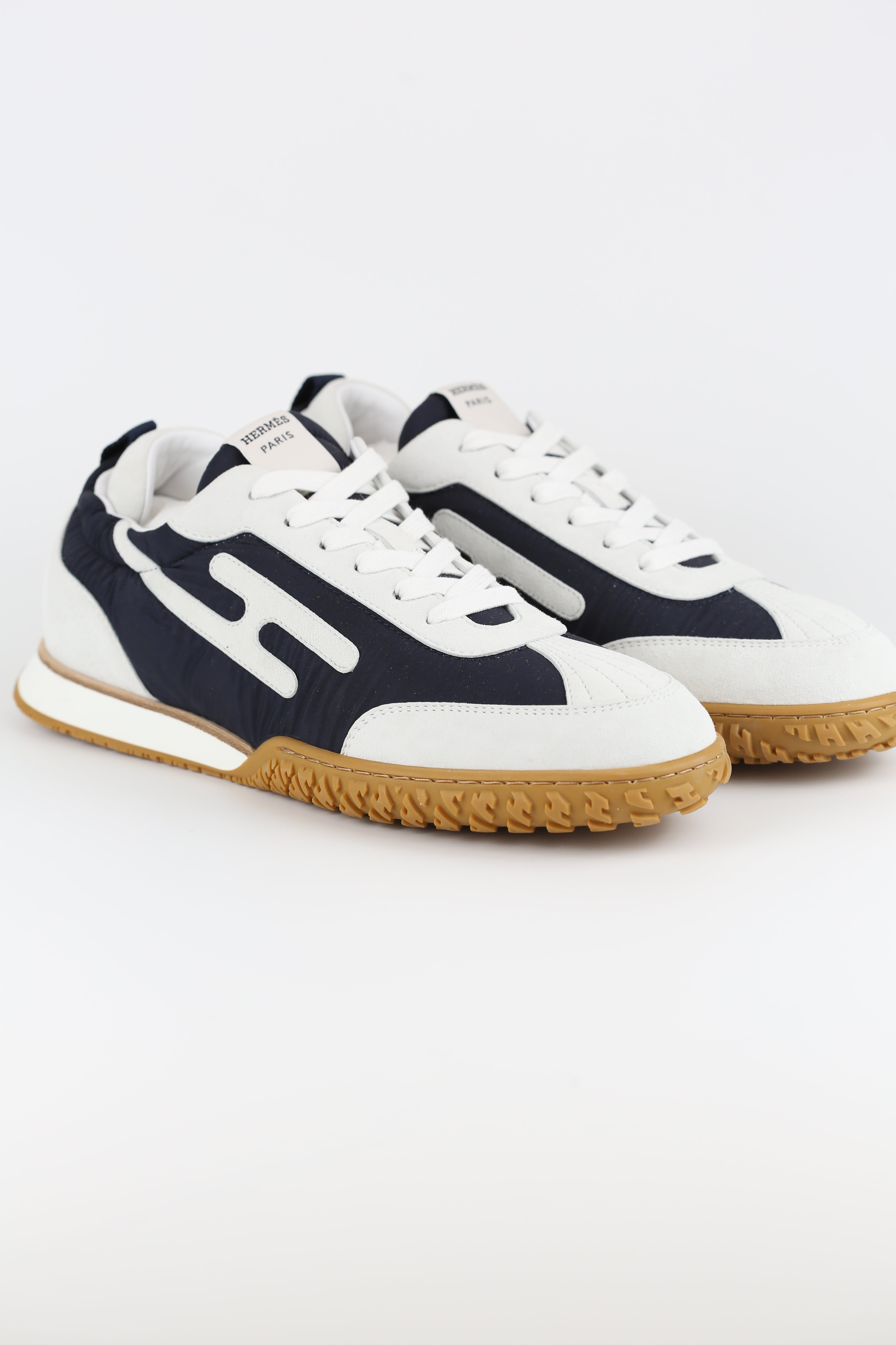 Hermes Men's Sneakers Navy & White size