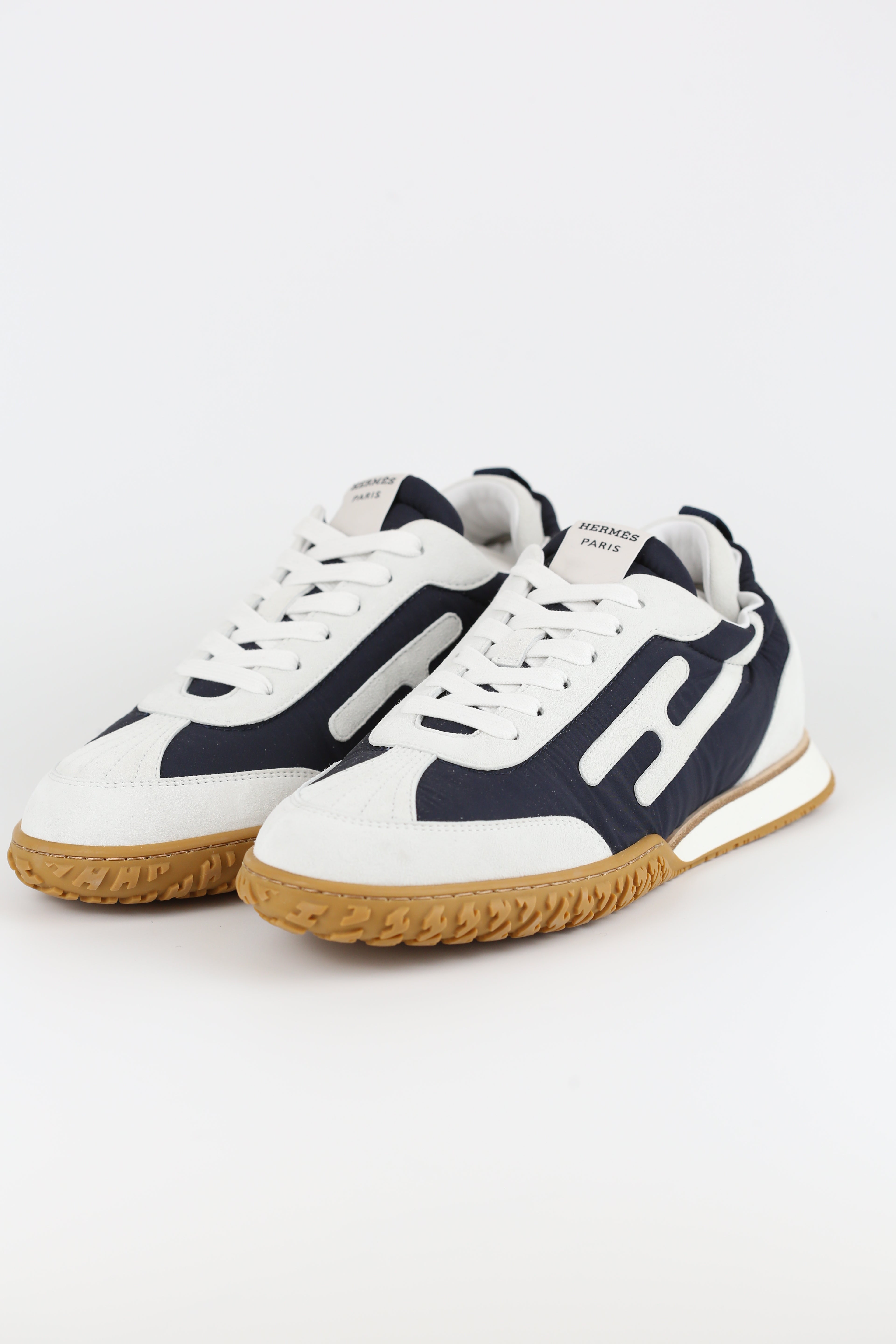 Hermes Men's Sneakers Navy & White size
