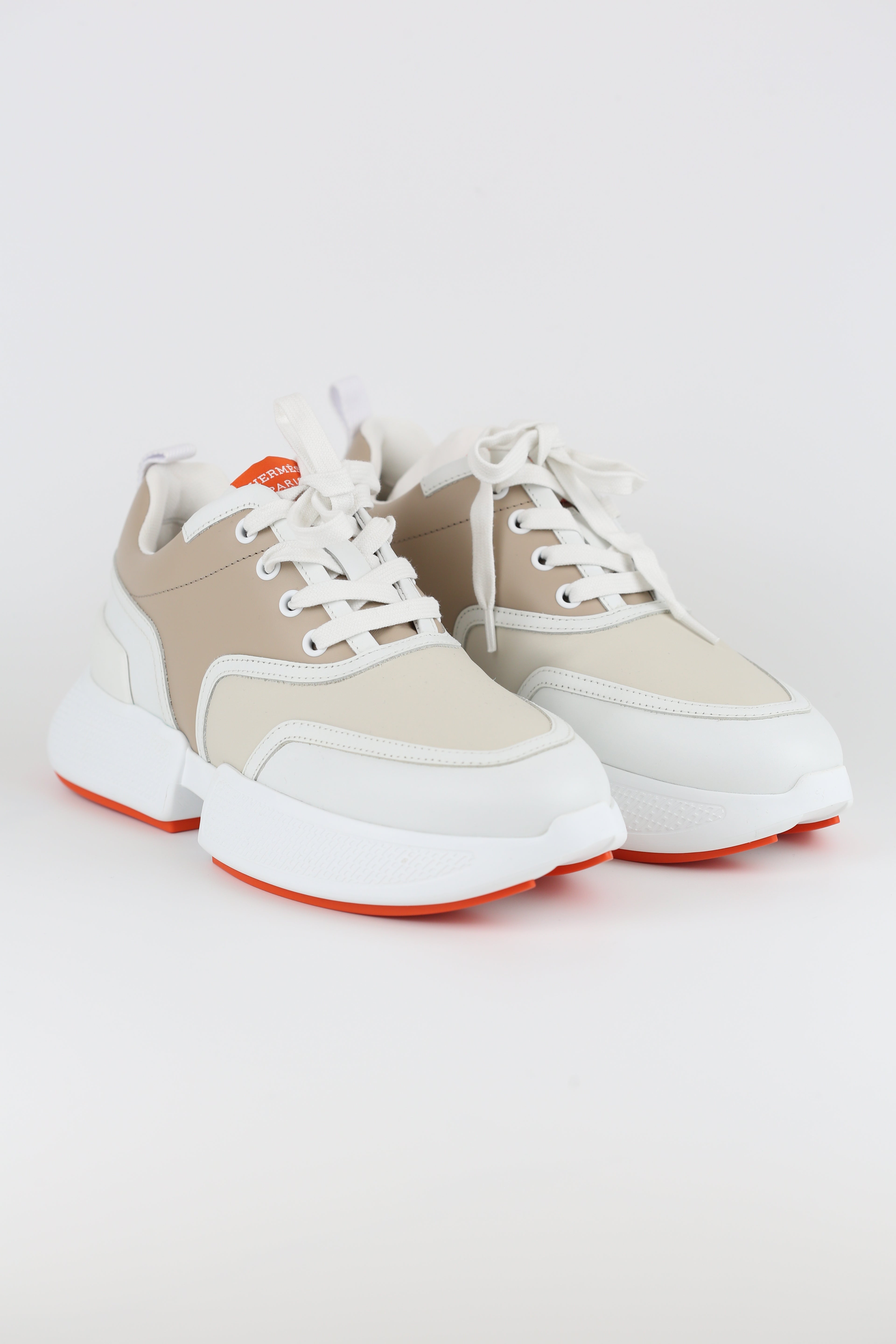 Hermes Women's Sneakers Beige Size 37.5