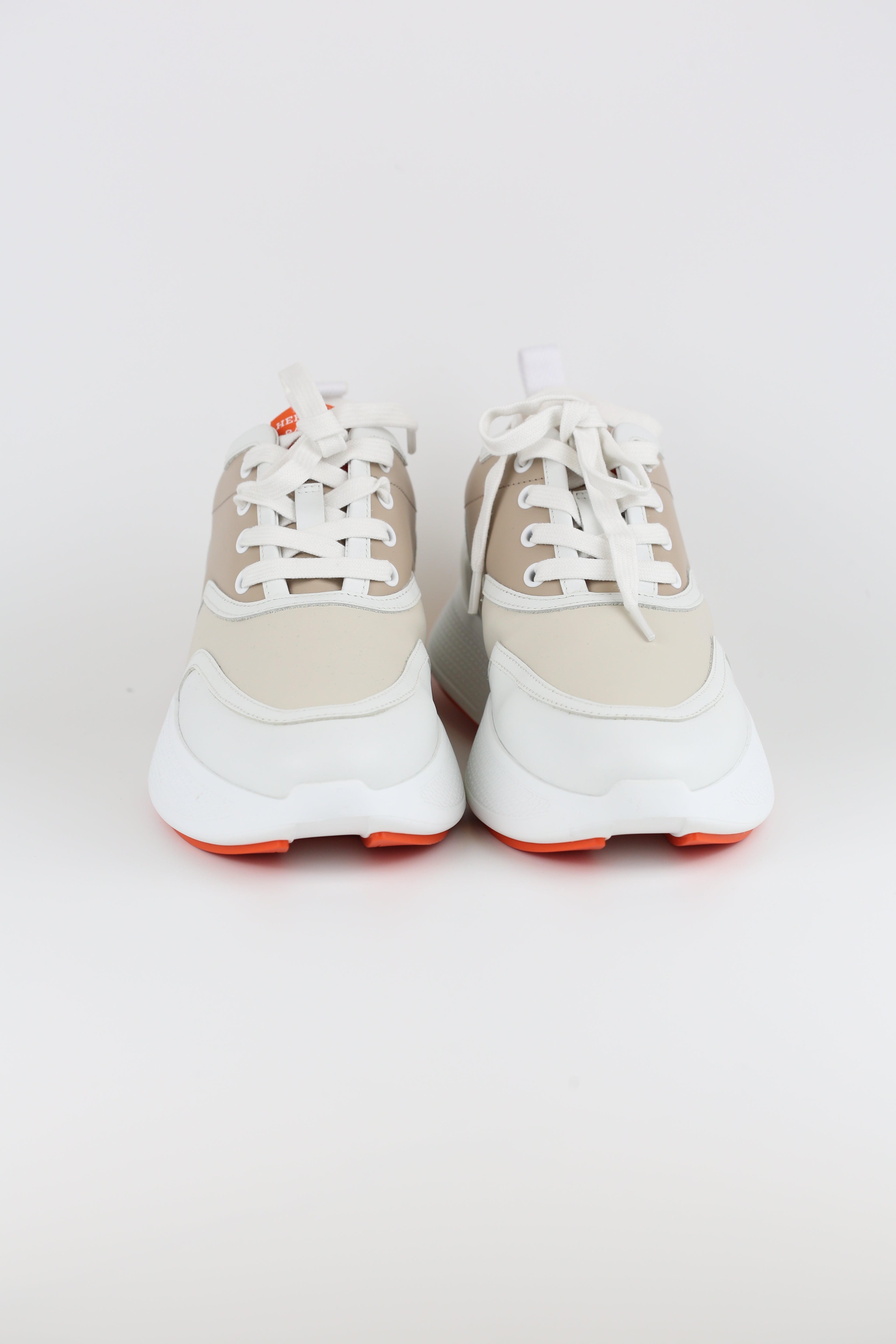 Hermes Women's Sneakers Beige Size 37.5