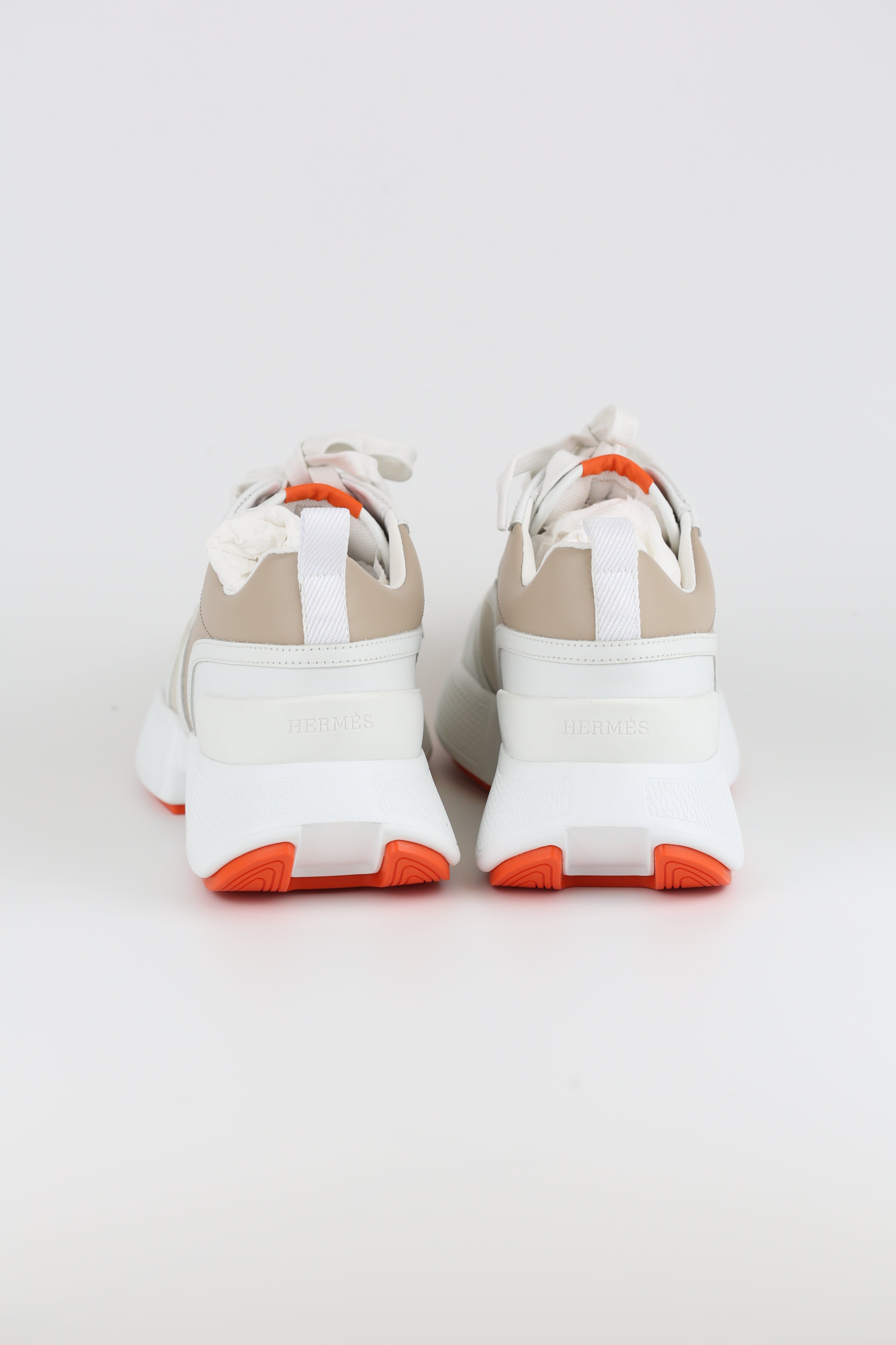 Hermes Women's Sneakers Beige Size 37.5