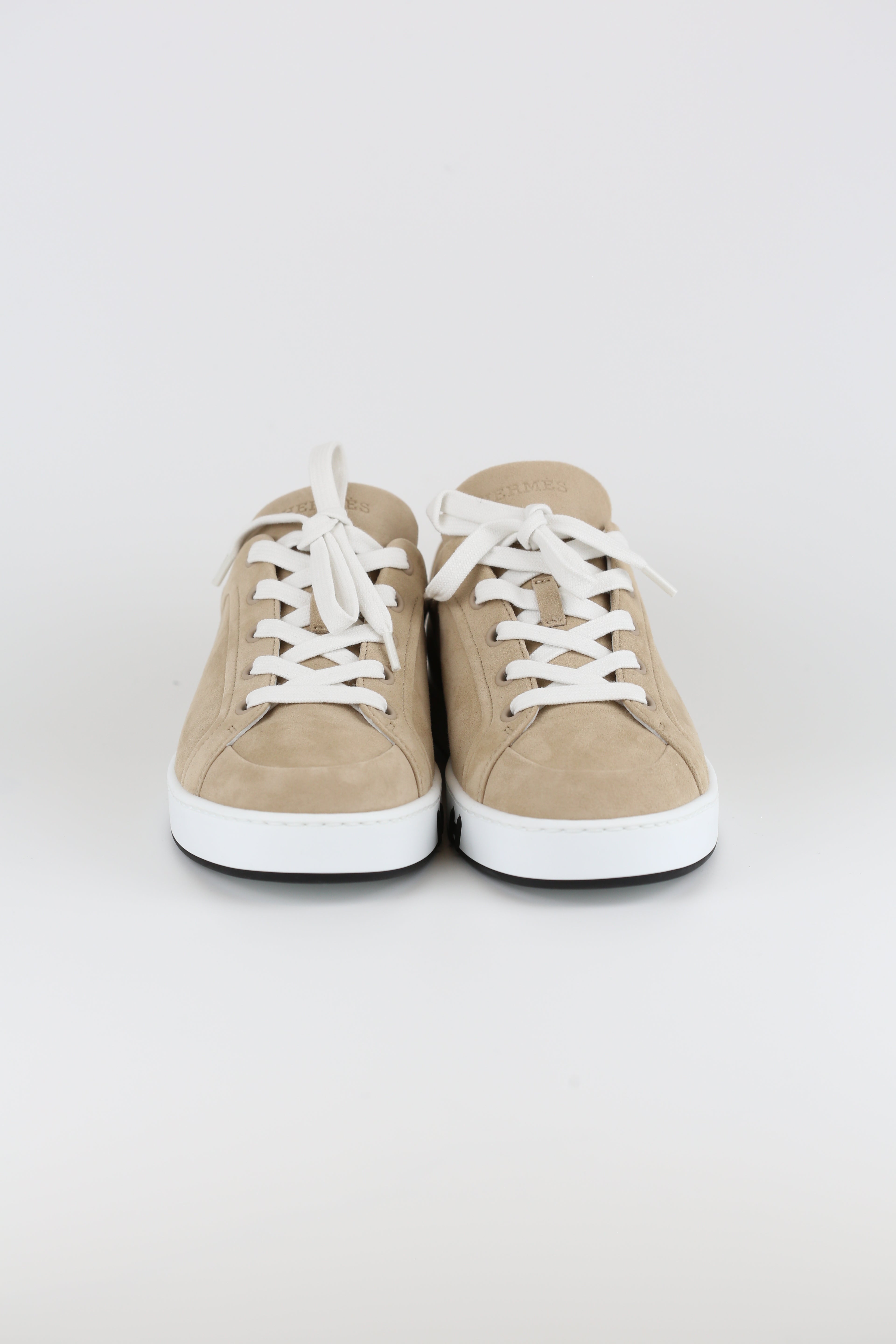 Hermes Women's Sneakers Suede Beige size