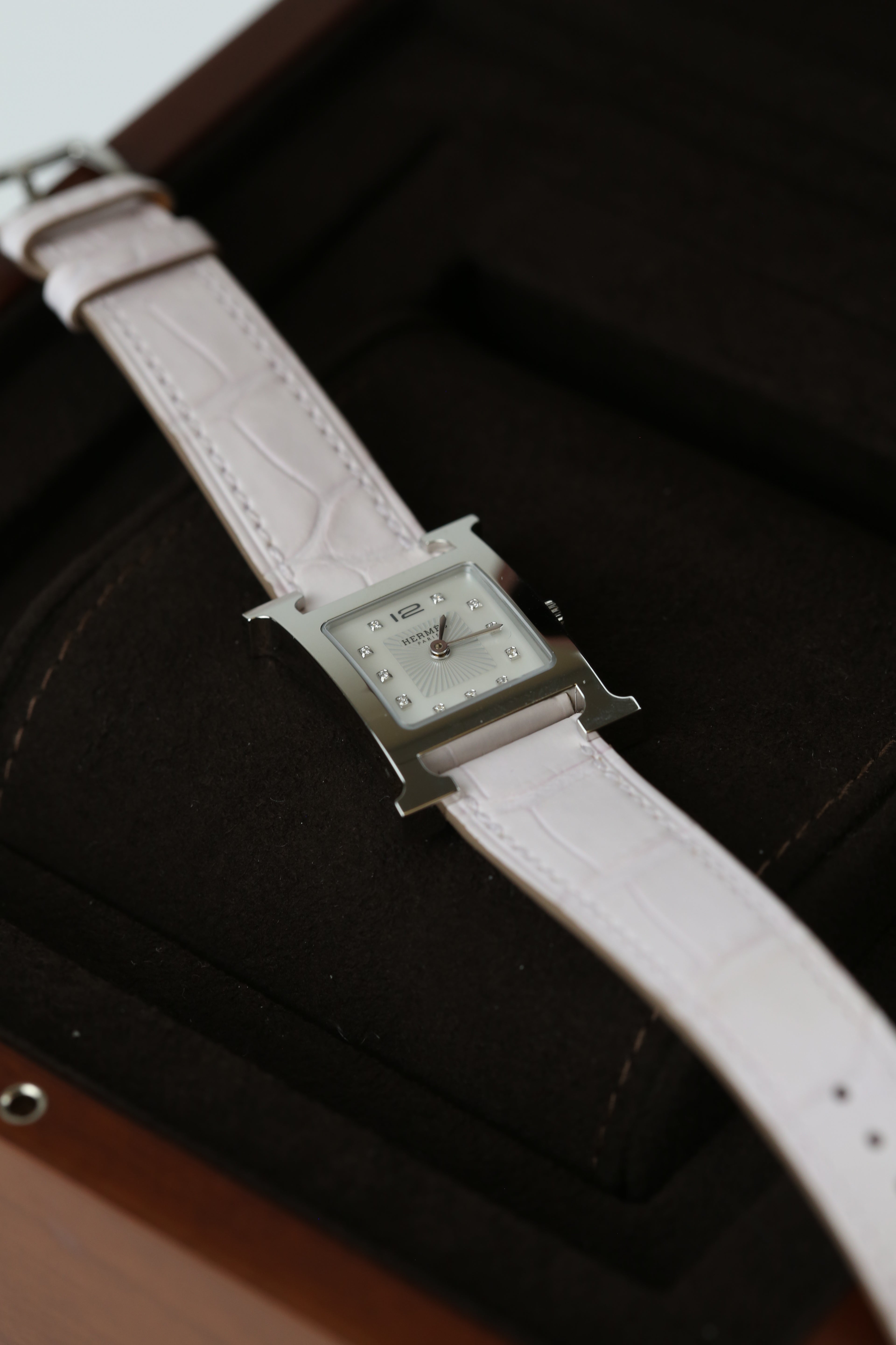 Hermes H Watch+ Extra Alligator leather strap