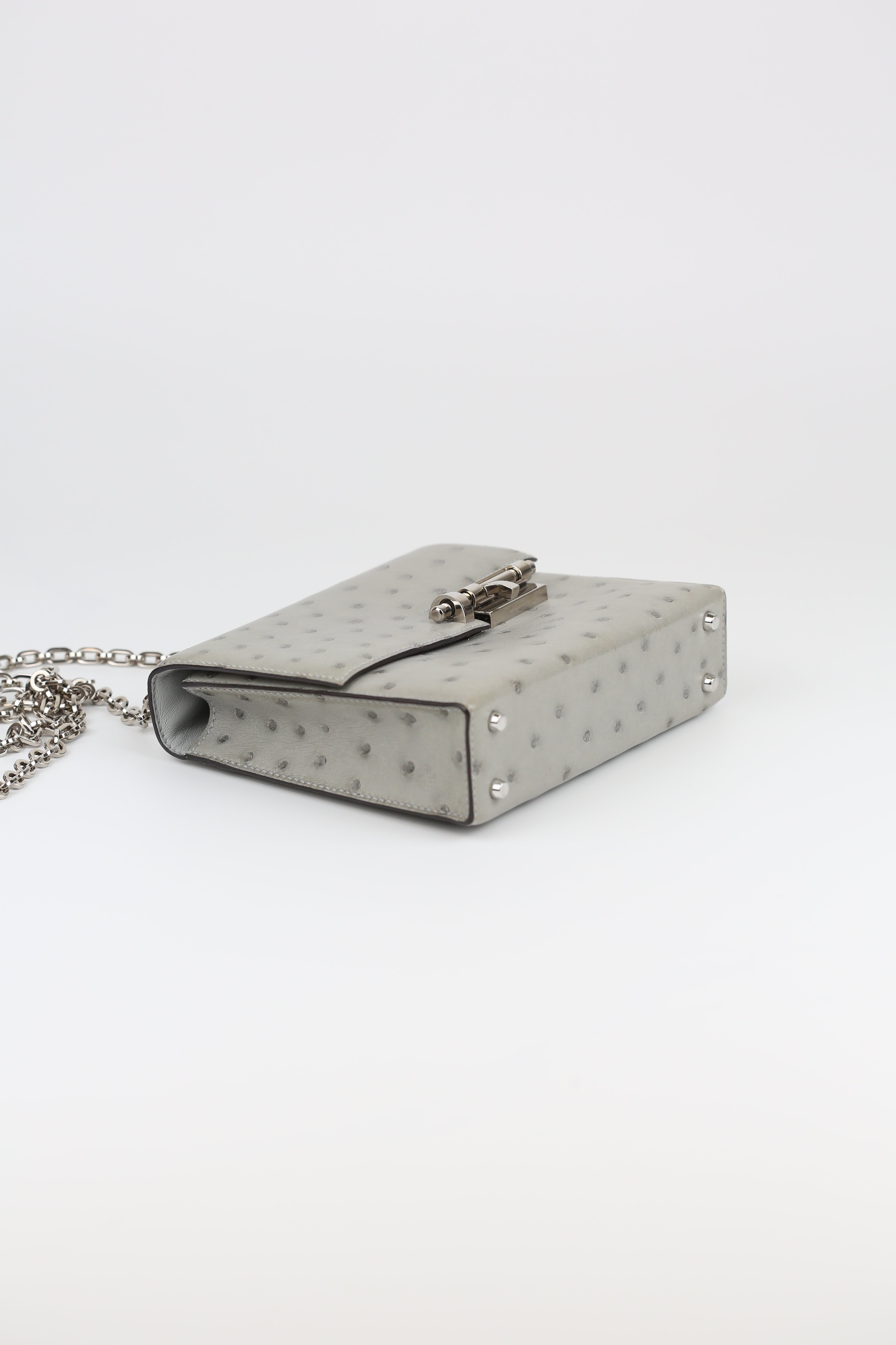 Hermes Verrou Mini Gris Moiette Ortrich