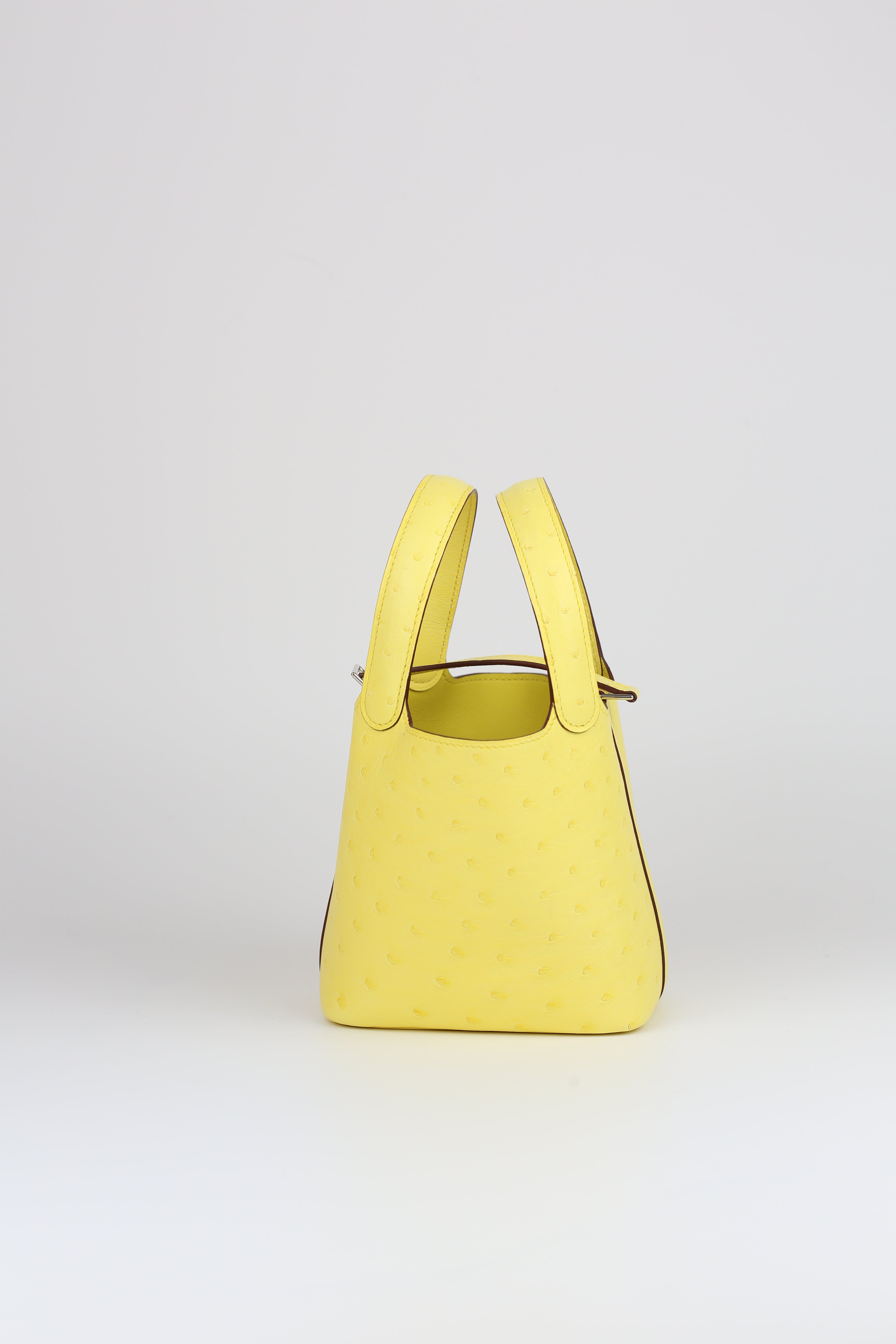 Hermes Mini Picotin Ostrich Jaune Citron