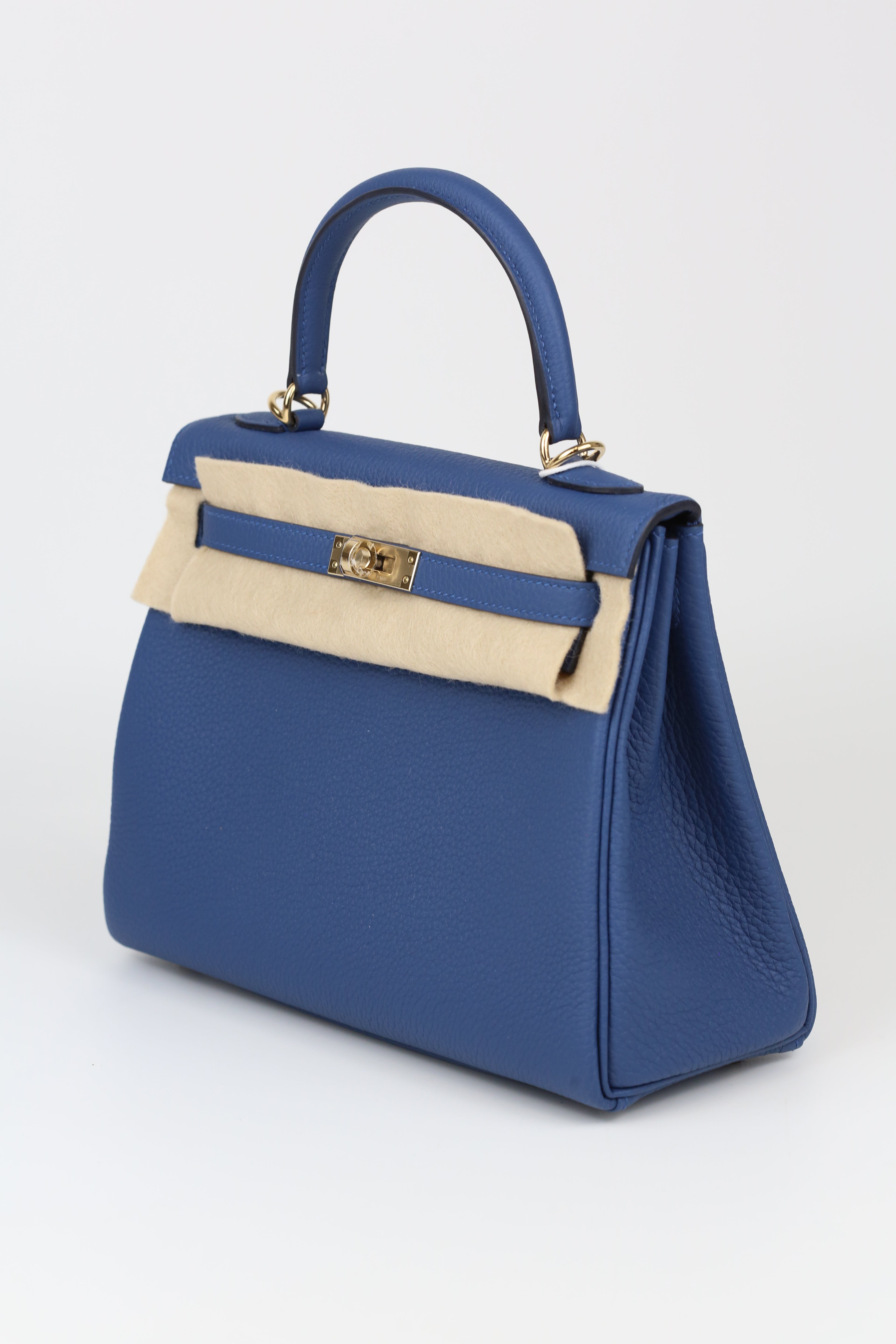 HERMÈS Kelly 25 Blue Silver
