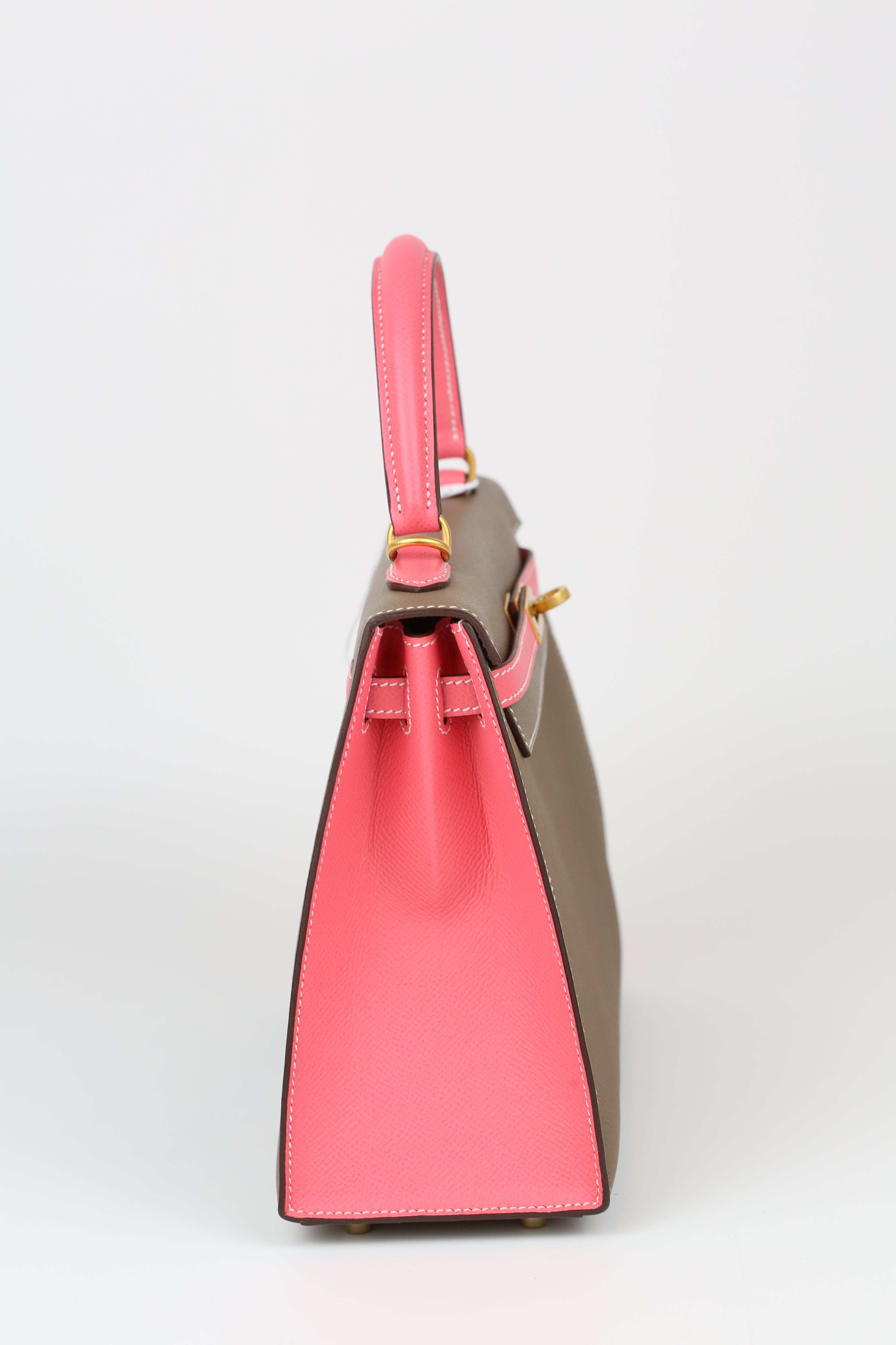 HERMÈS Kelly 25 Etoupe Rose Lipstick Gold